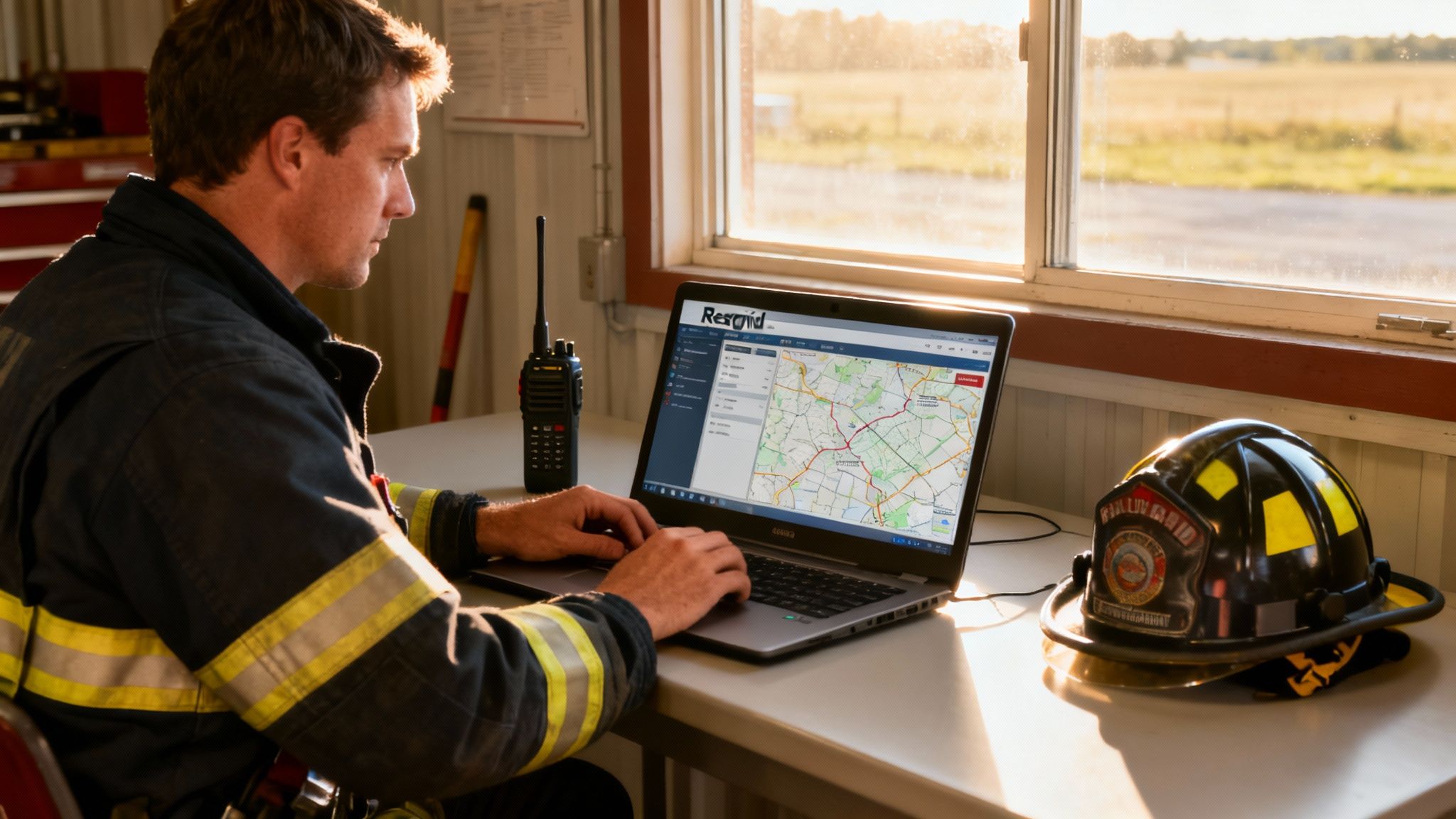 First responders coordinating using the Resgrid platform on various devices