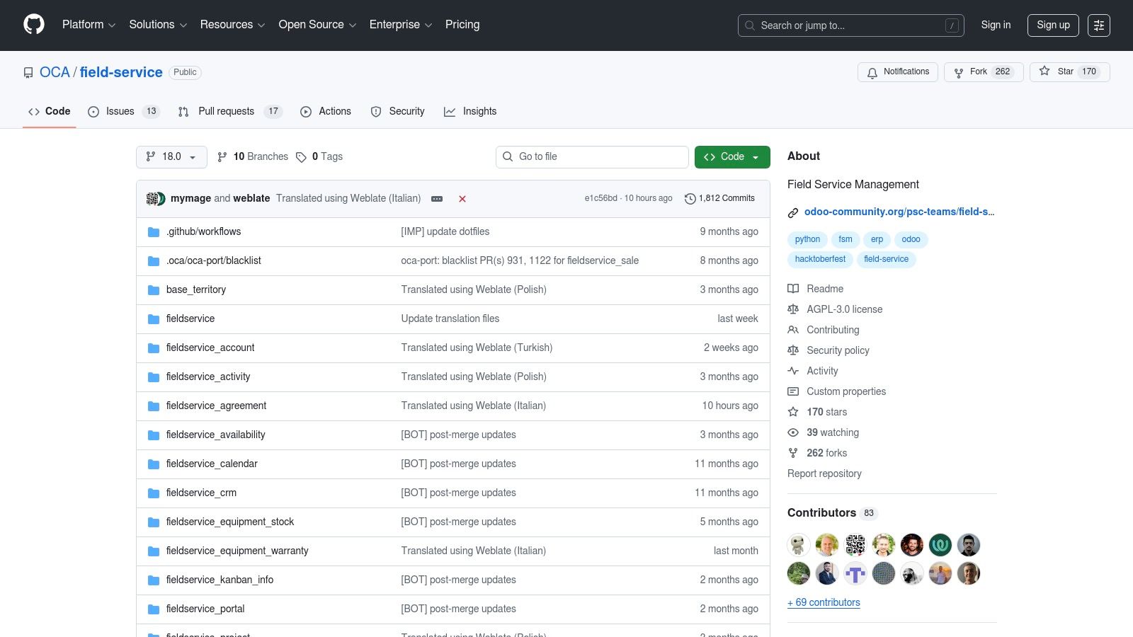 Odoo Community Association – Field Service