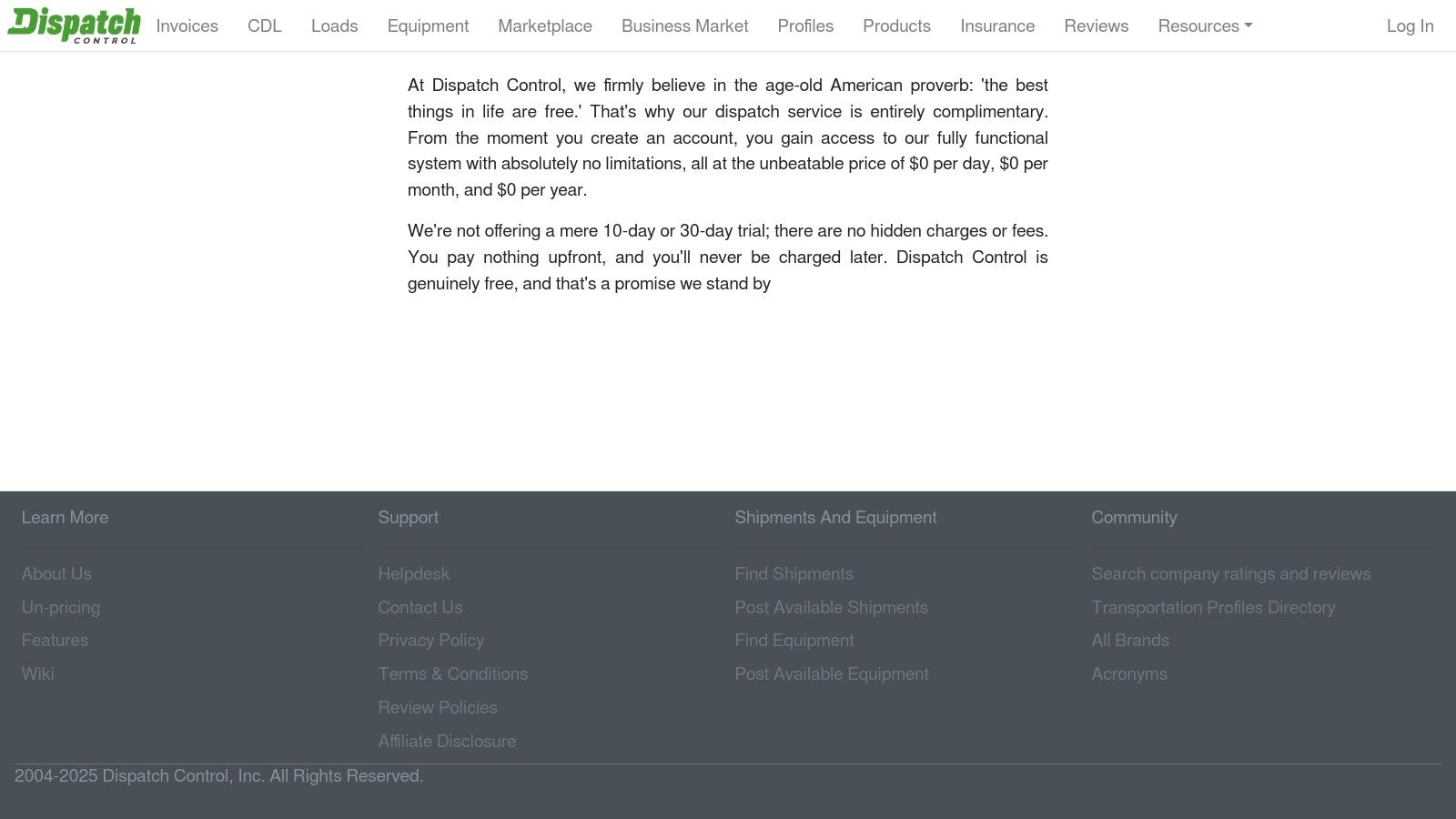 Dispatch Control (DControl) – free TMS/dispatch for trucking