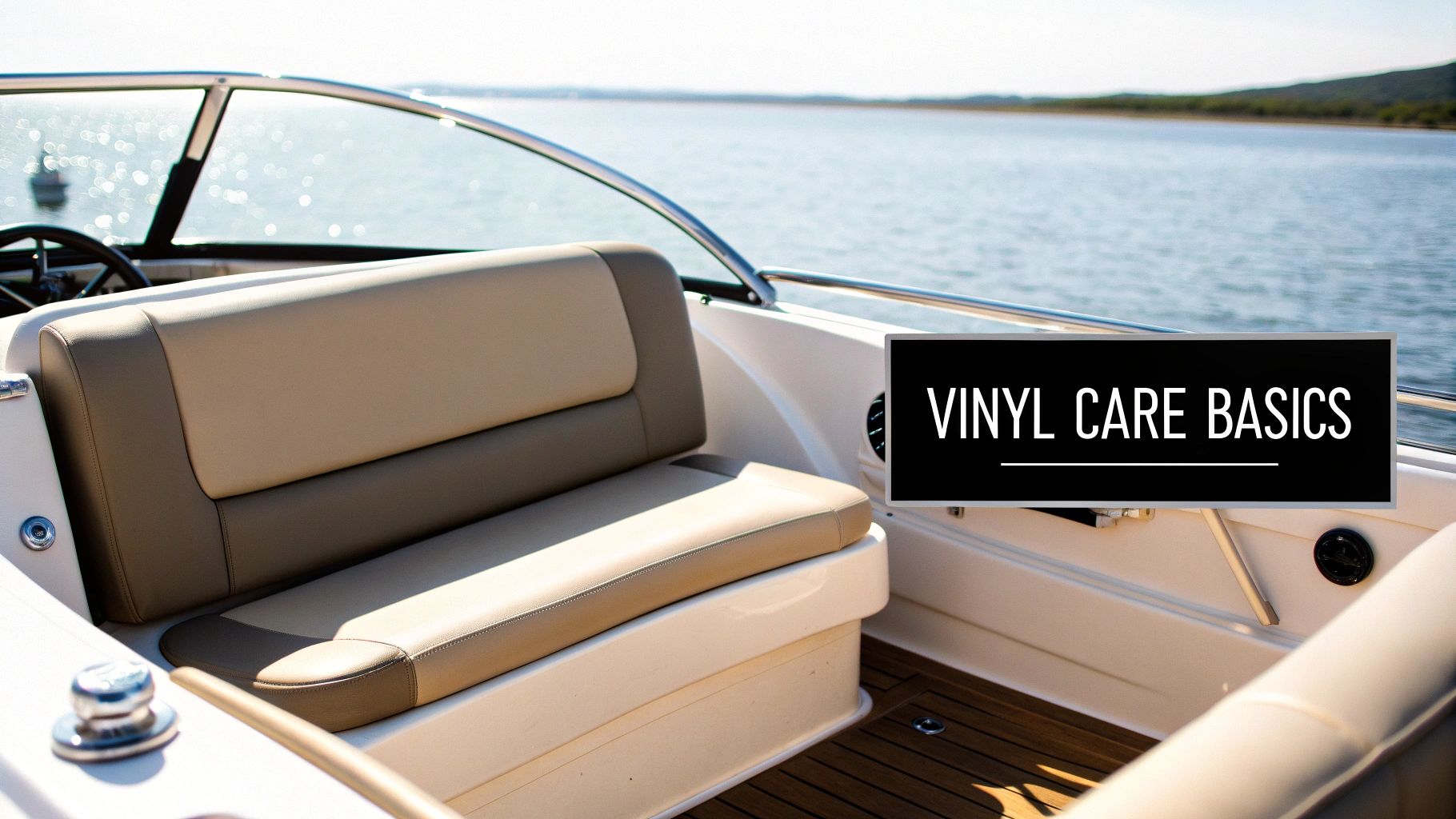 Bright vinyl seats on a boat