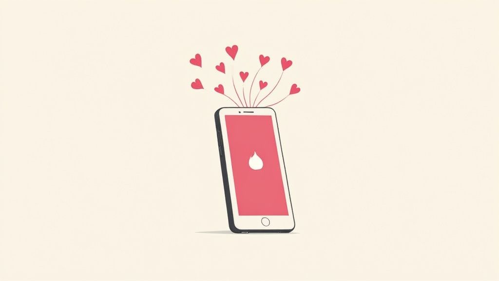 A person swiping on a smartphone with a frustrated expression, illustrating swipe fatigue.