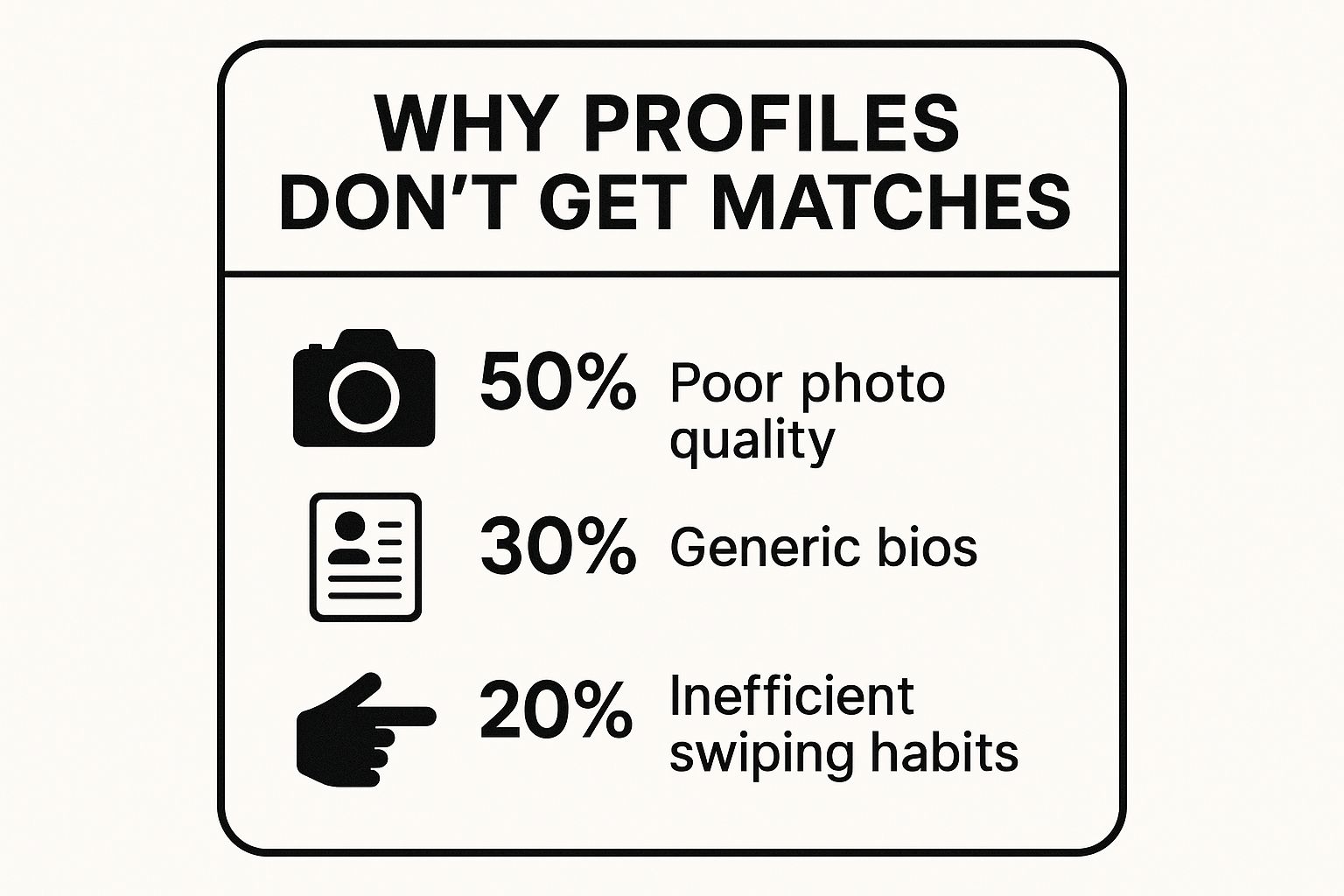 Infographic about how to get more matches on dating apps