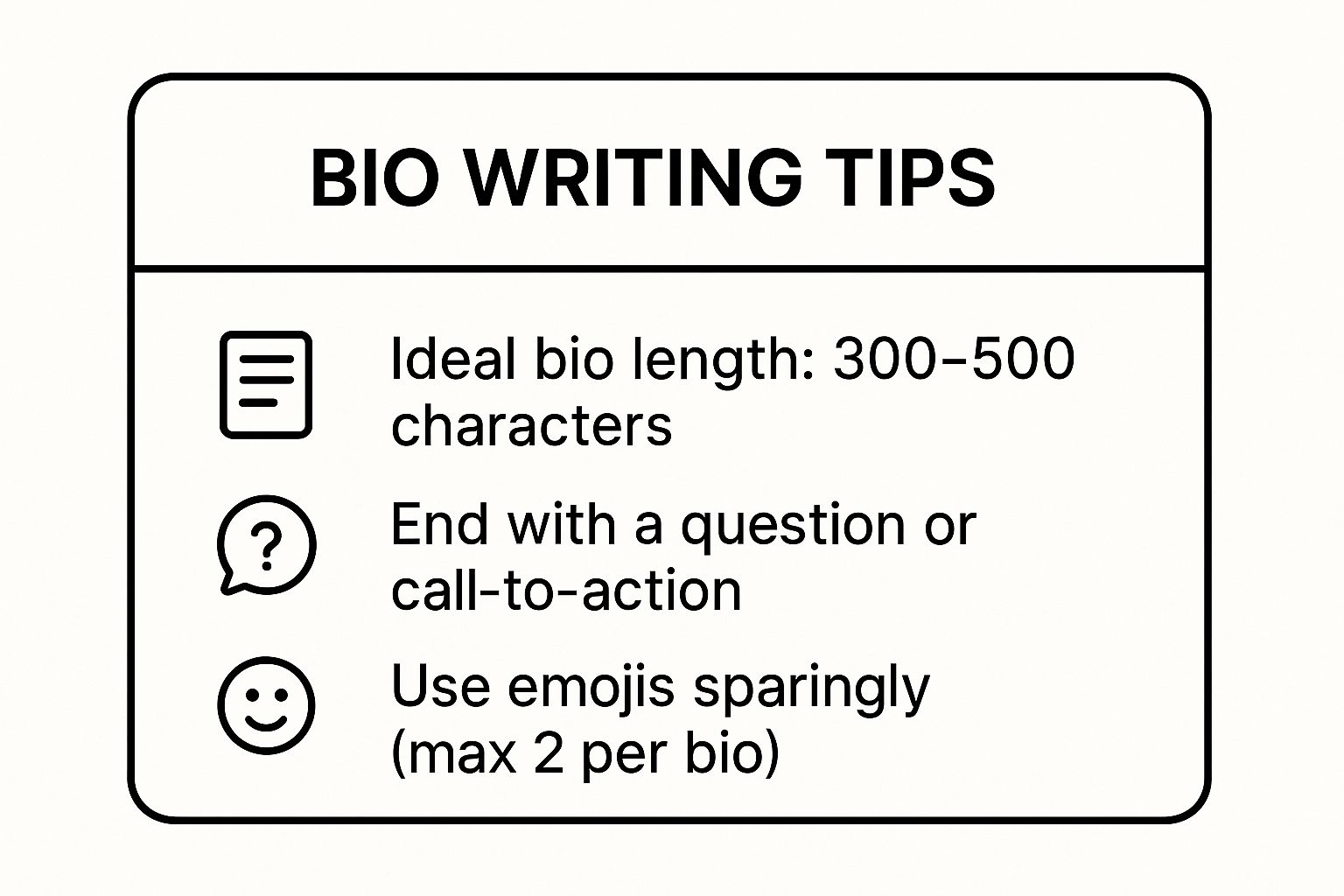 Infographic showing key data about Craft a Compelling Bio