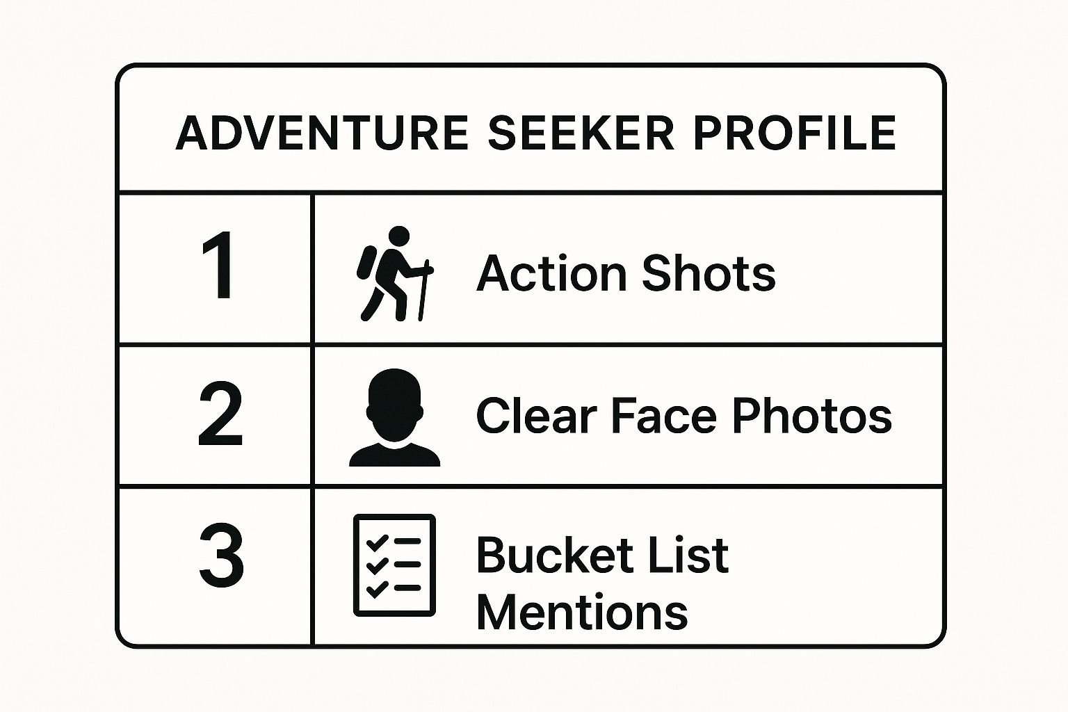 Infographic showing key data about The Adventure Seeker Profile