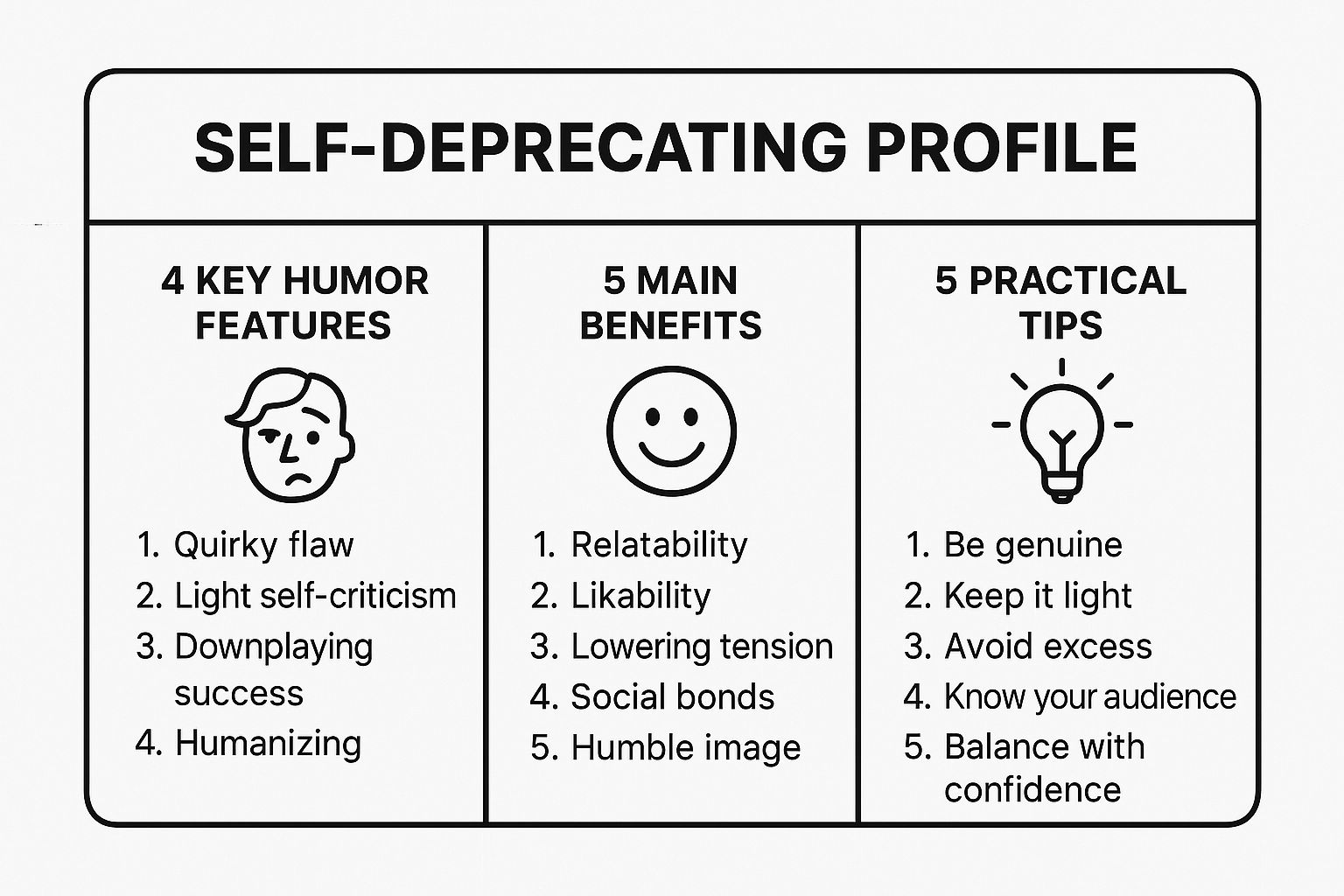 Infographic showing key data about The Self-deprecating Profile