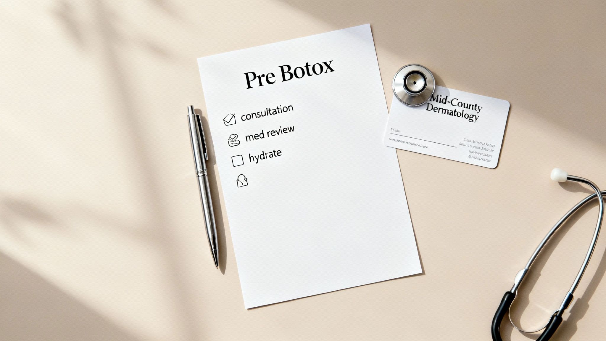 A bottle of supplements and pills on a table, representing items to avoid before Botox.