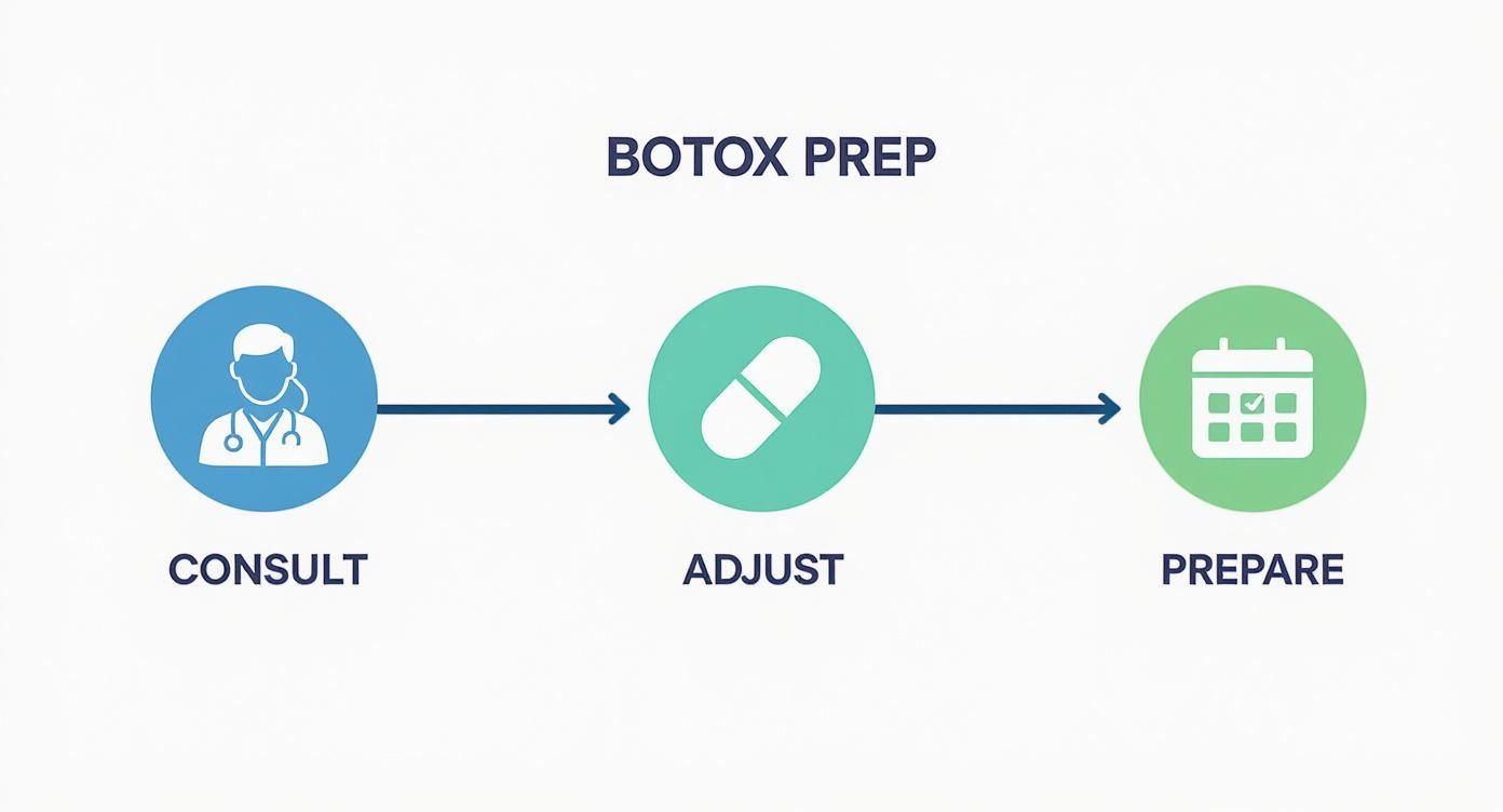 Infographic about how to prepare for botox injections