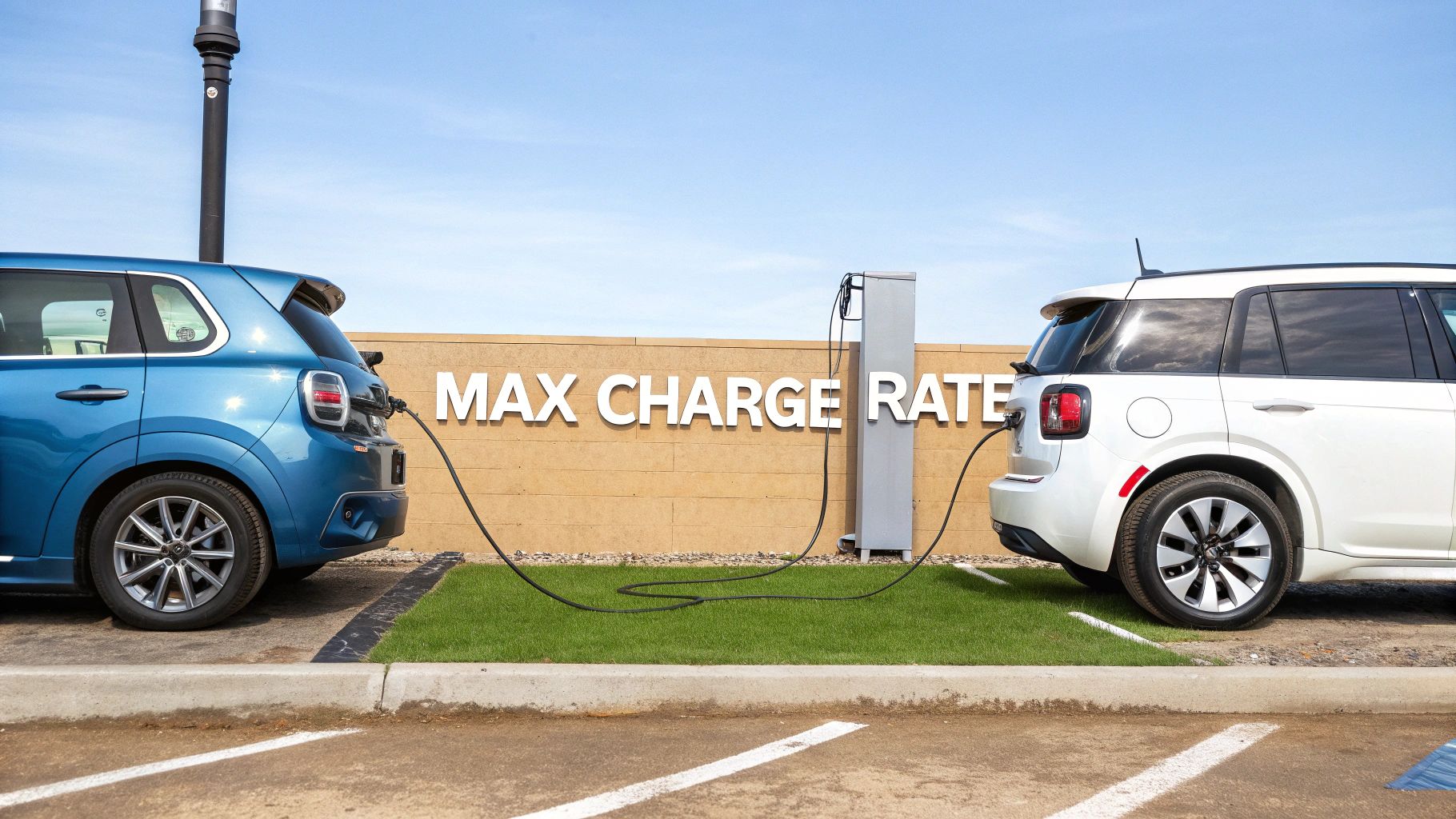 a blue and a white both charging end on