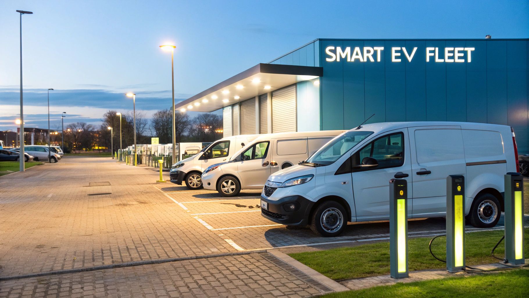 fleetof vans parked up