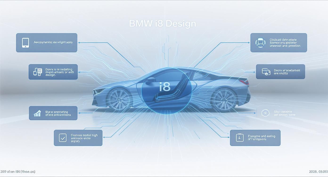 Infographic about review of bmw i8