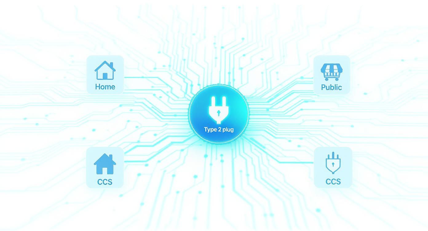 uk EV charger connector types diagram