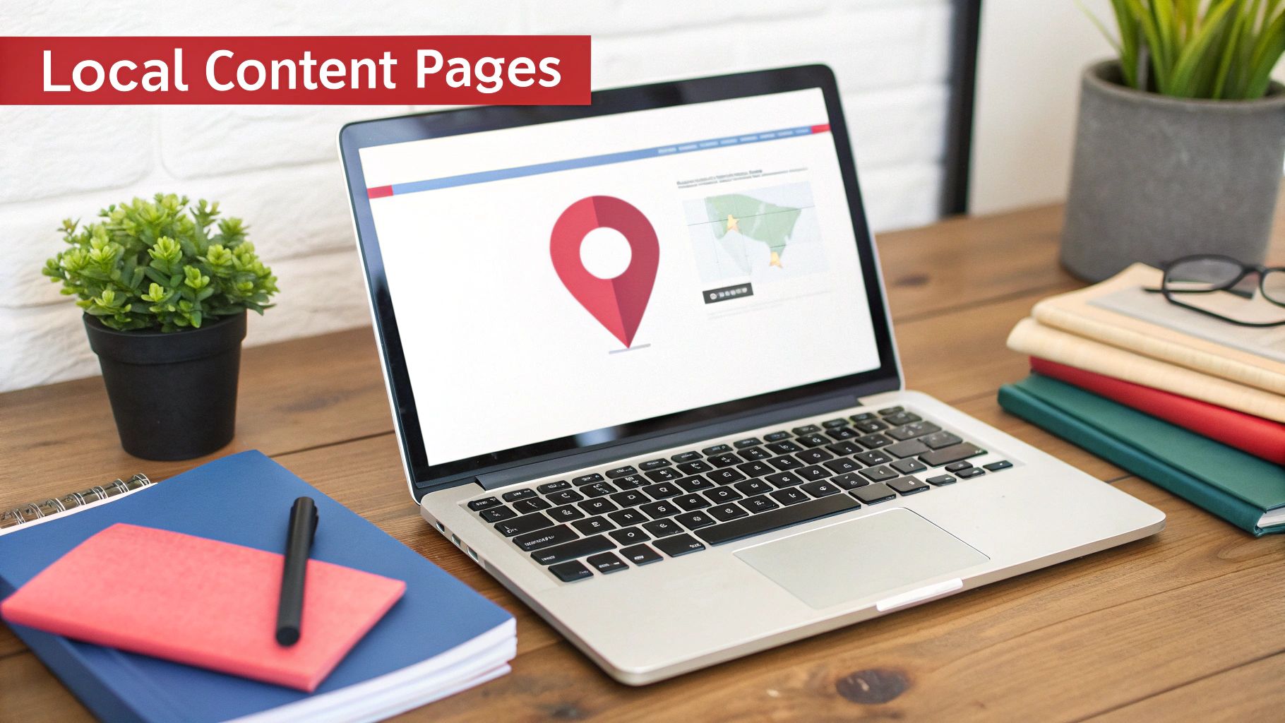 laptop open on a desk with Localá