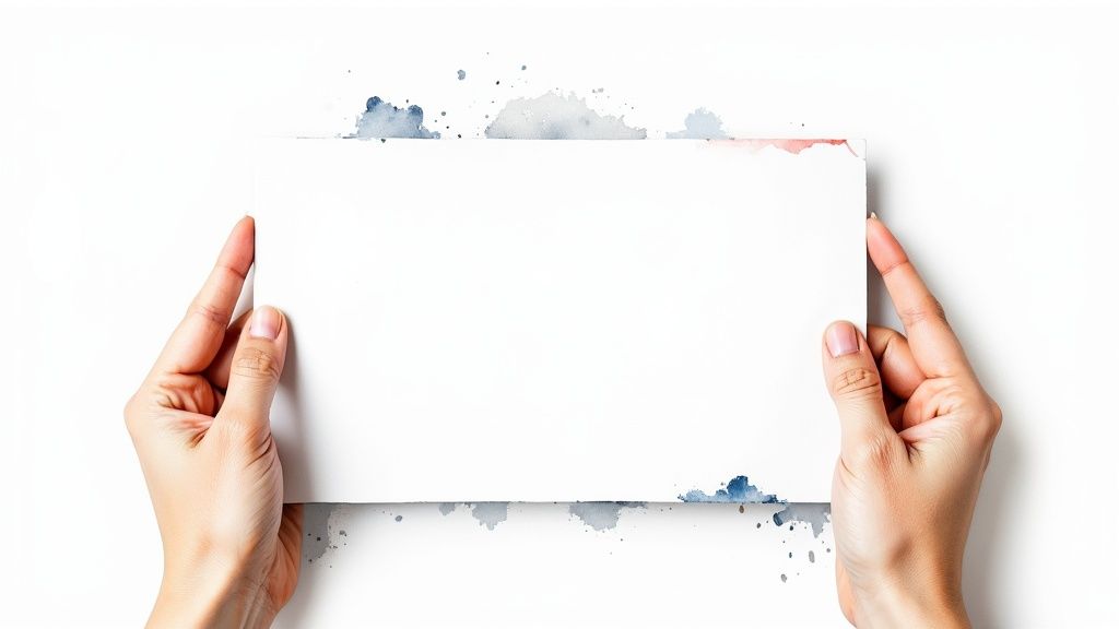 Your Landing Page is Probably Leaking Money 1 A person looking at a giant headline on a computer screen, representing the importance of a clear and compelling headline in landing page design.