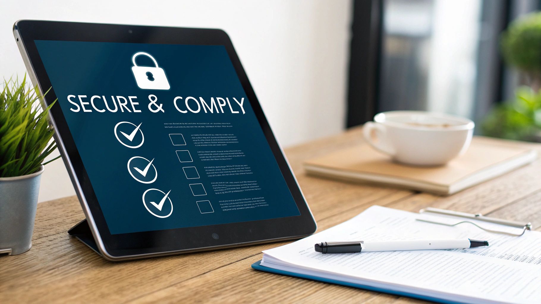 Your 8-Step Cloud Migration Checklist for 2025 3 Infographic detailing the core components of a cloud security and compliance plan, including Identity and Access Management, Data Protection, Threat Detection, and Compliance Auditing.