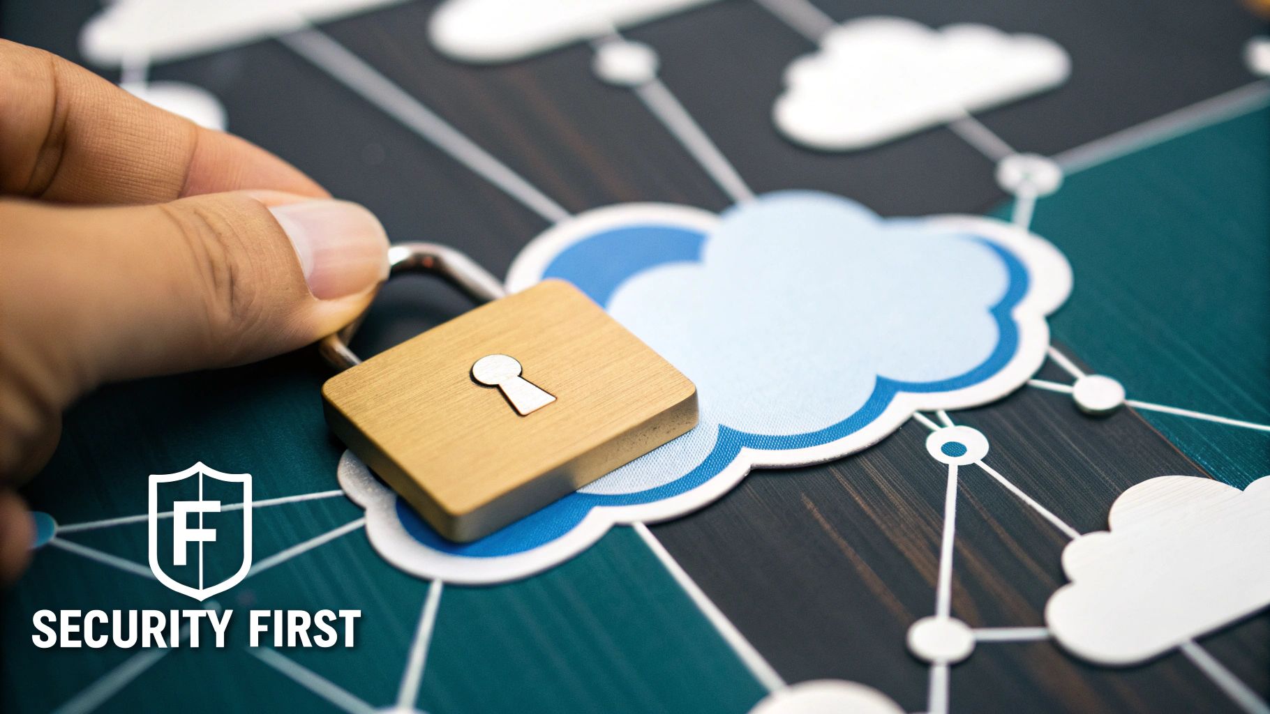 An abstract illustration of a shield with a checkmark, symbolizing security and compliance, with digital circuit patterns in the background.