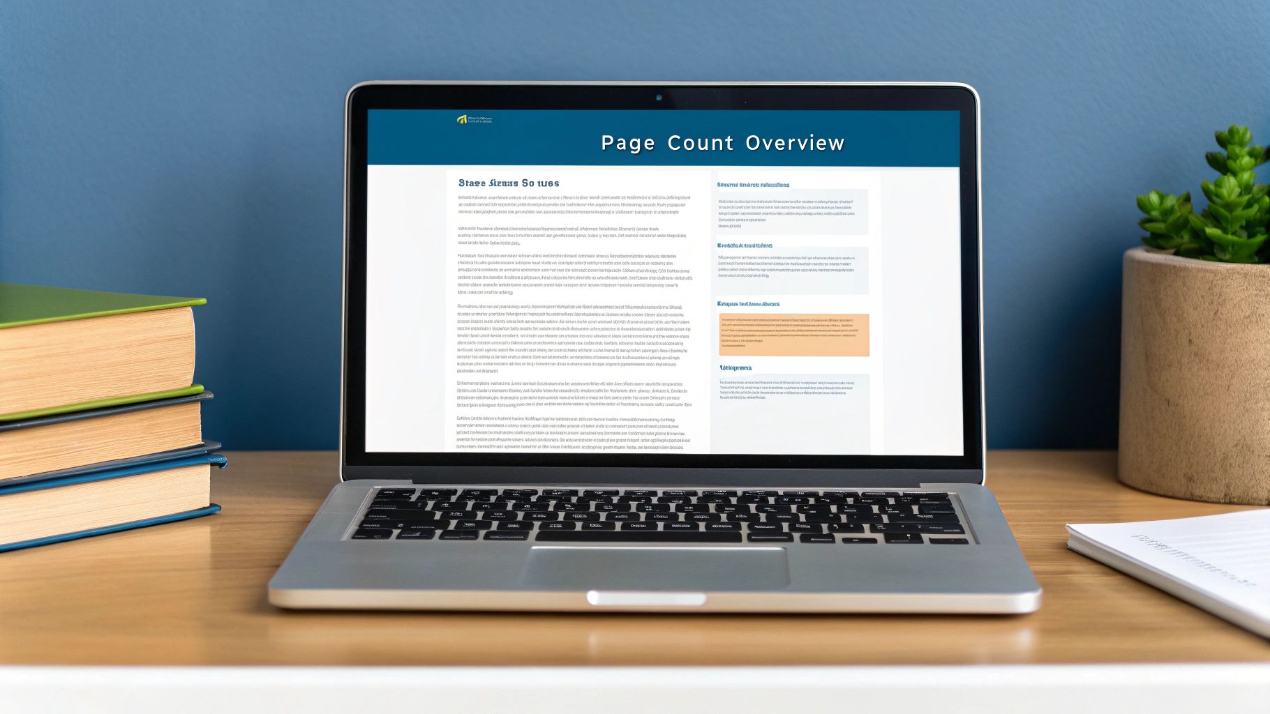 A person pointing at a laptop screen displaying website analytics and charts.