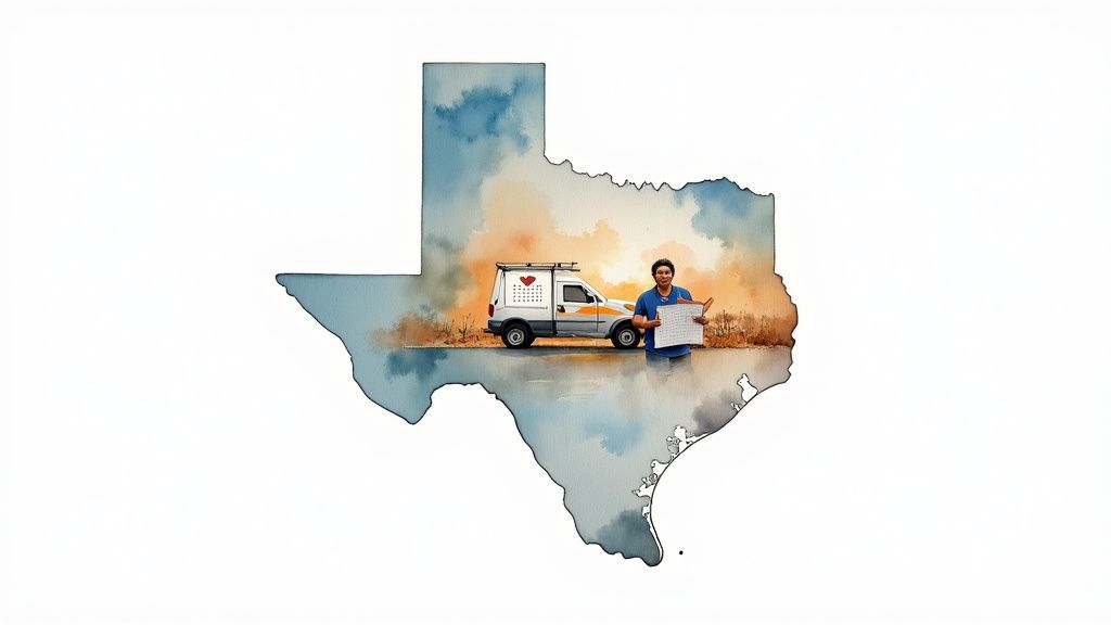 A team of diverse professionals collaborating around a table in a modern office, looking at a laptop.