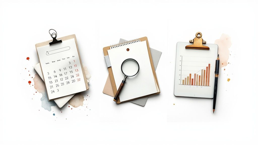 A person using a laptop with multiple social media icons floating around it.