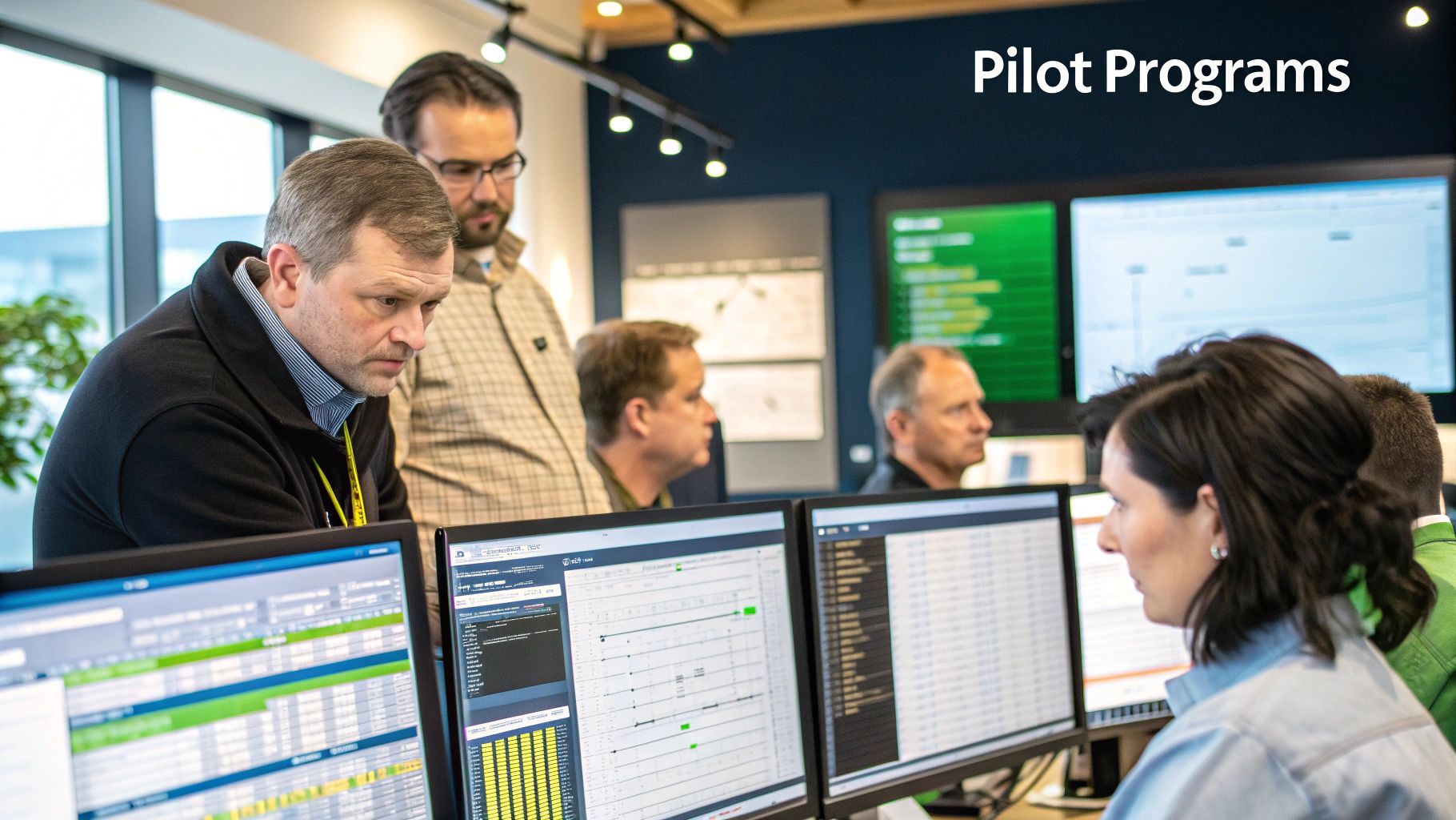 An infographic illustrating a phased cloud migration strategy, showing initial pilot programs leading to waves of migration for different application types.