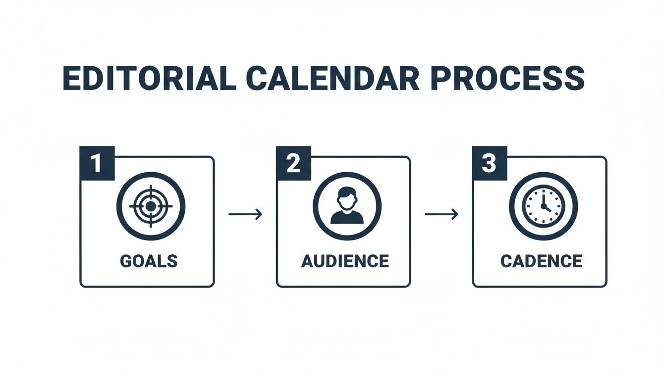 Infographic about how to create editorial calendar