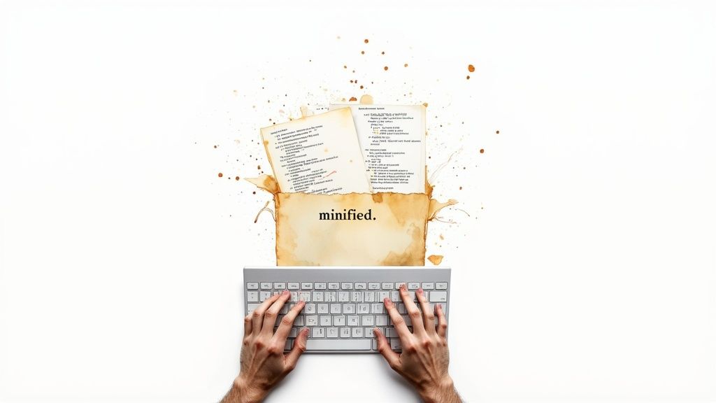 A developer's computer screen showing lines of clean, well-organized code, illustrating the concept of code cleanup.