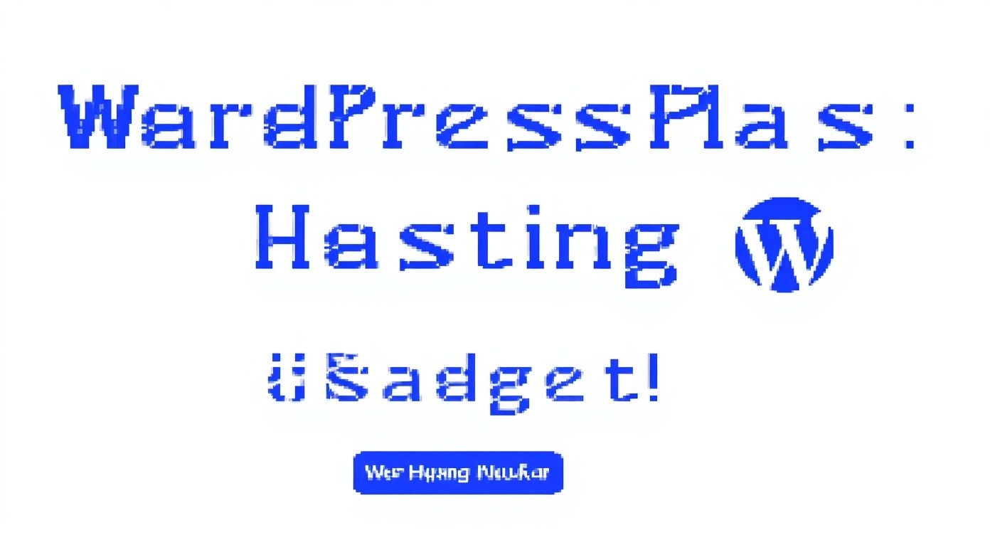 WordPress hostingprovider logo met blauwe tekst en waarschuwingsbericht over downtime of onderhoud