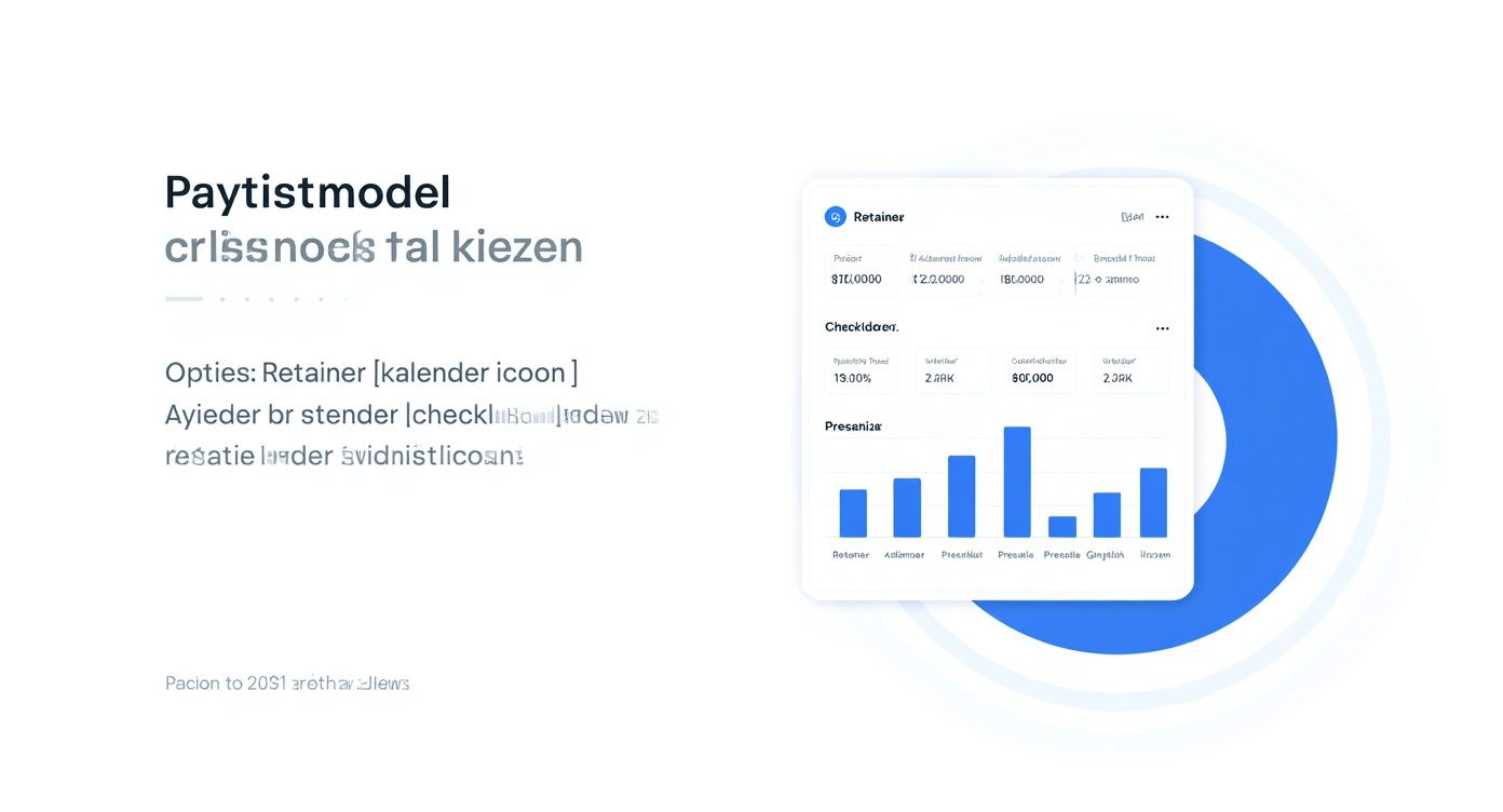 Paytistmodel dashboard interface toont retainer opties met grafieken voor presentie en checkdata analyse
