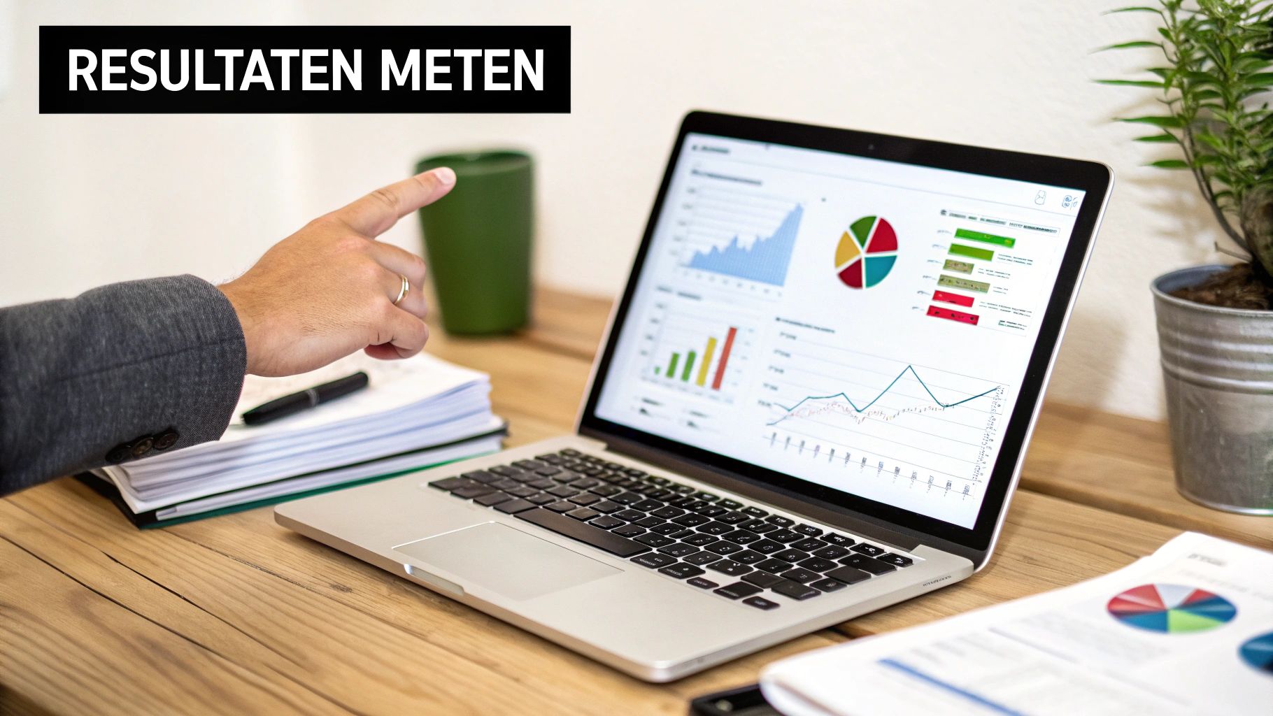 Een dashboard met grafieken die de resultaten van een social media strategie tonen