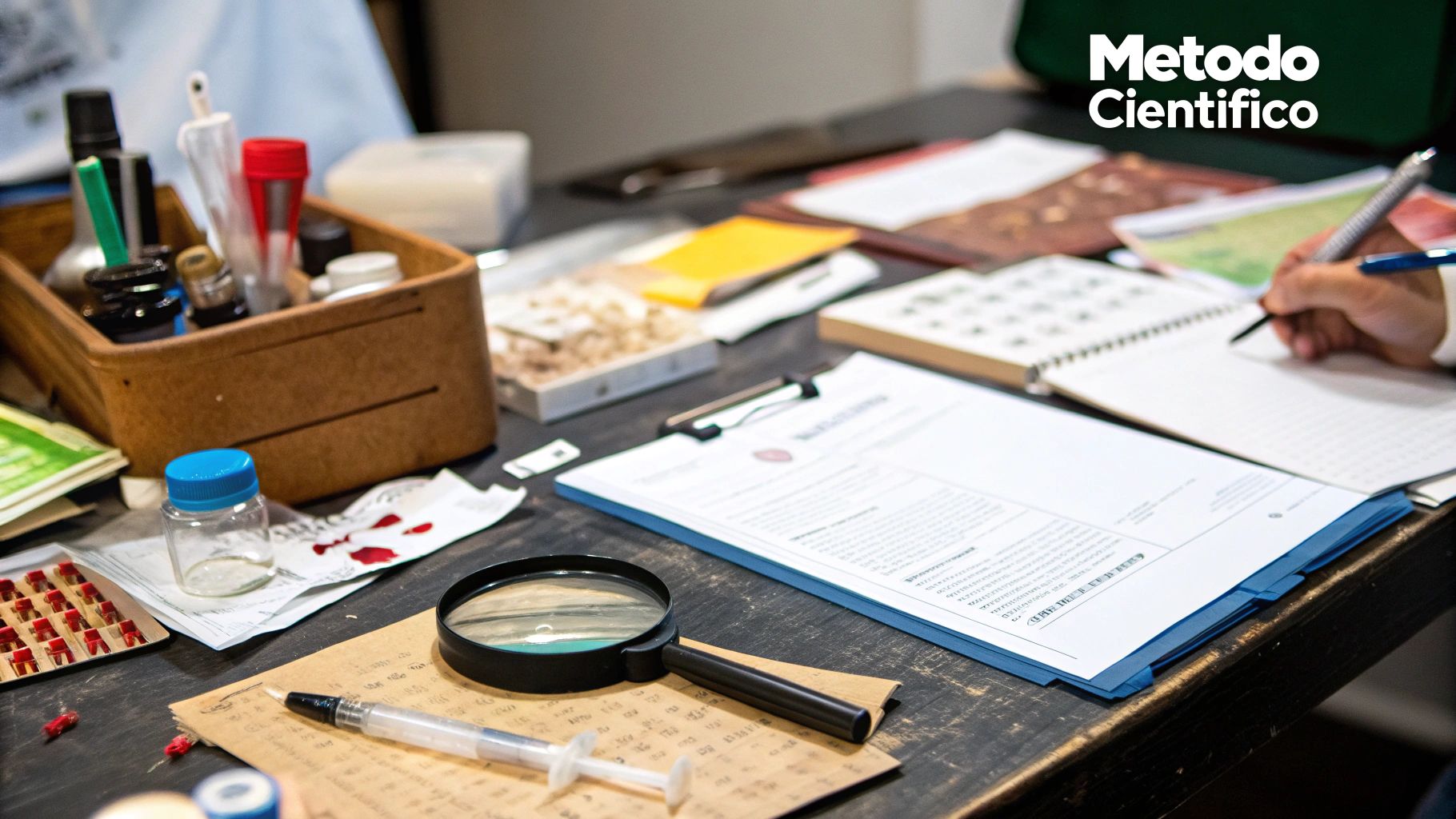 Científico trabajando en un laboratorio, simbolizando los métodos de la ciencia