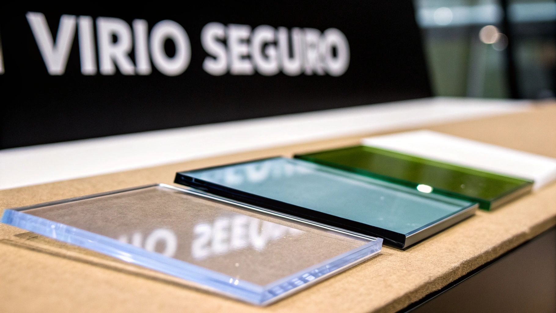 Una pila de estantes de cristal templado mostrando su claridad y grosor.