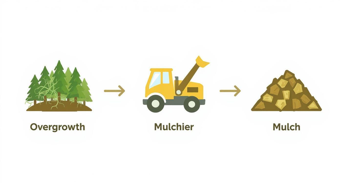 Infographic about what is forestry mulching