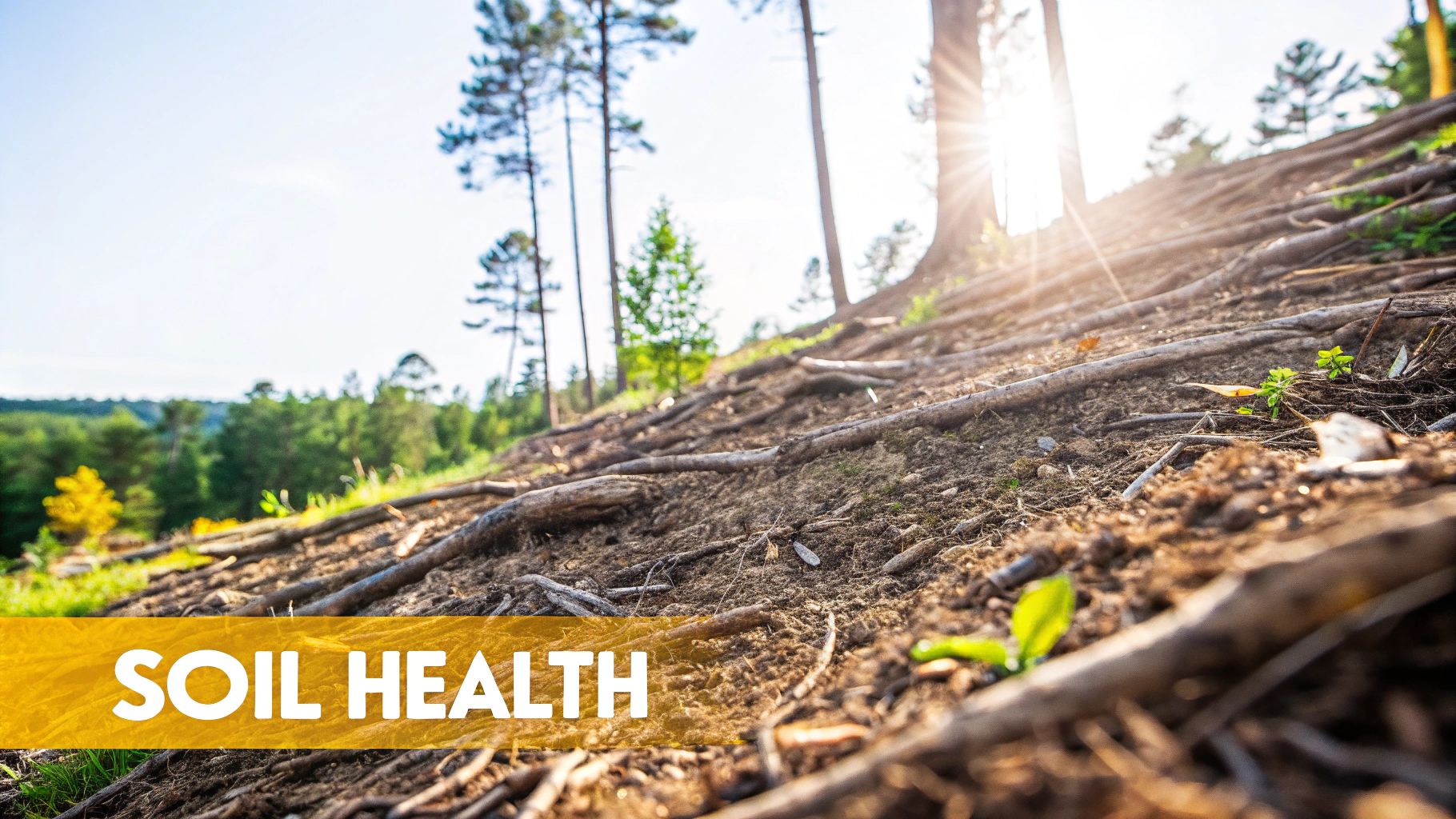 A forestry mulcher clearing a dense area of trees, leaving behind a clean layer of mulch.