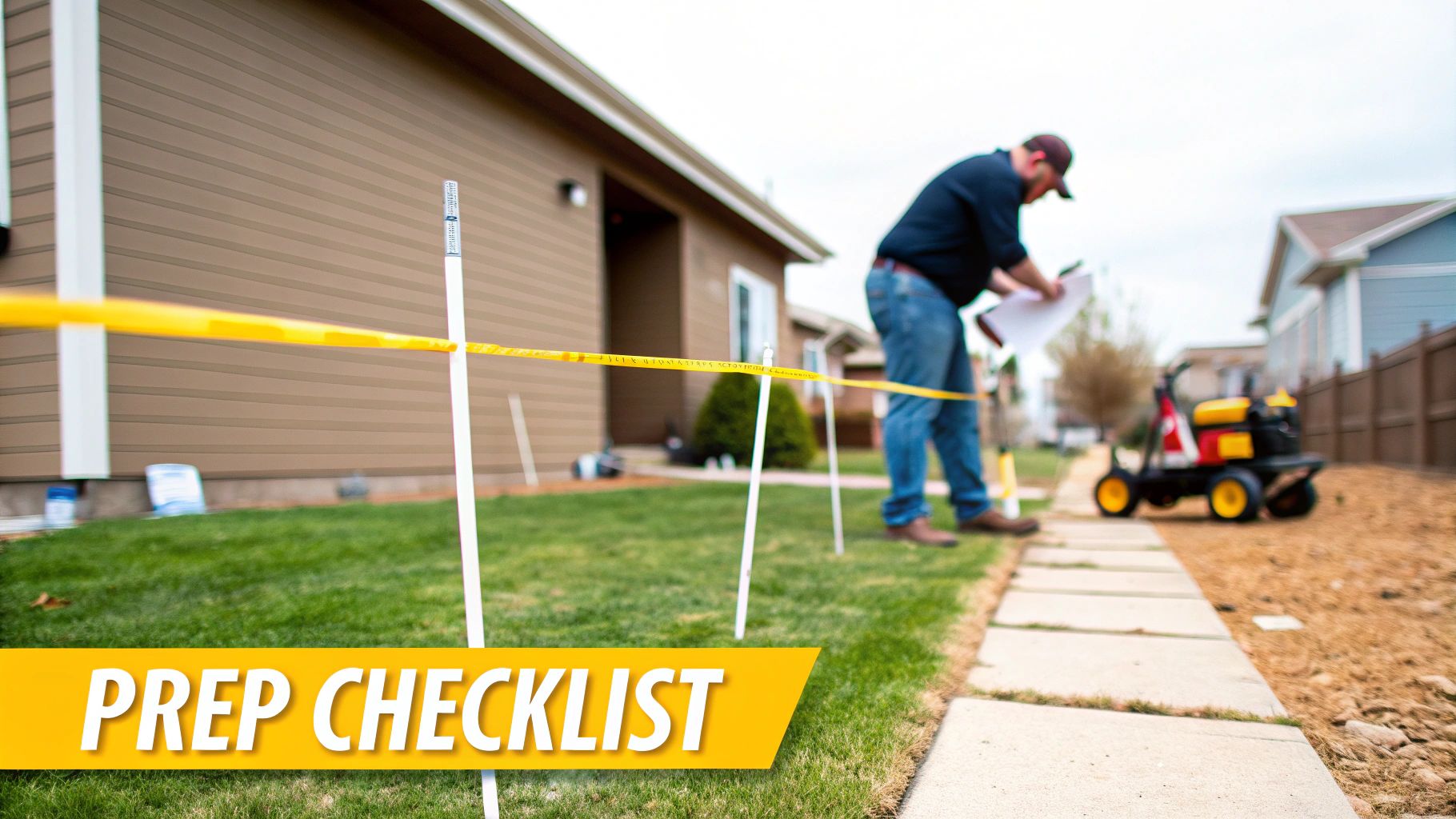 Freshly mulched tract with heavy machinery