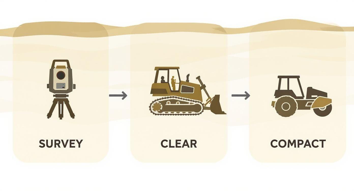 Infographic about land preparation for building