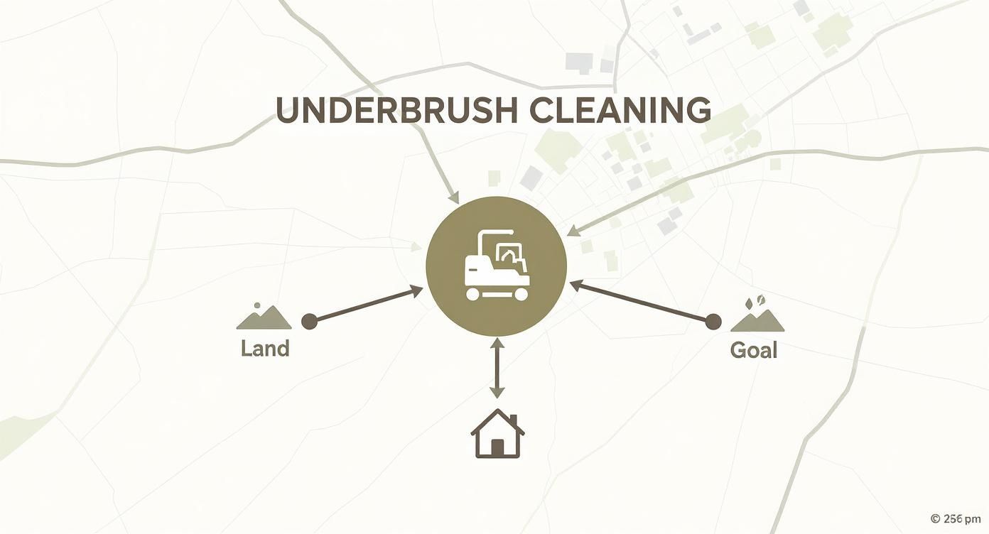 Infographic about underbrush clearing machines