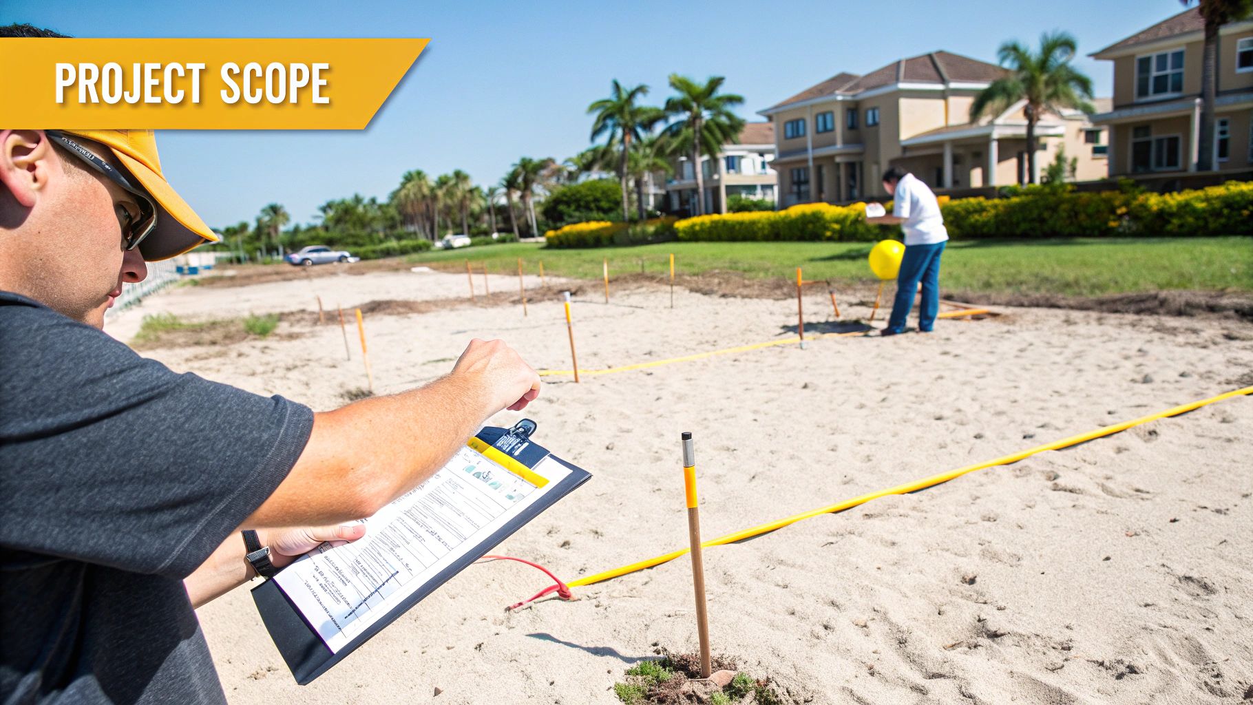 A professional crew using equipment for a brush removal service.