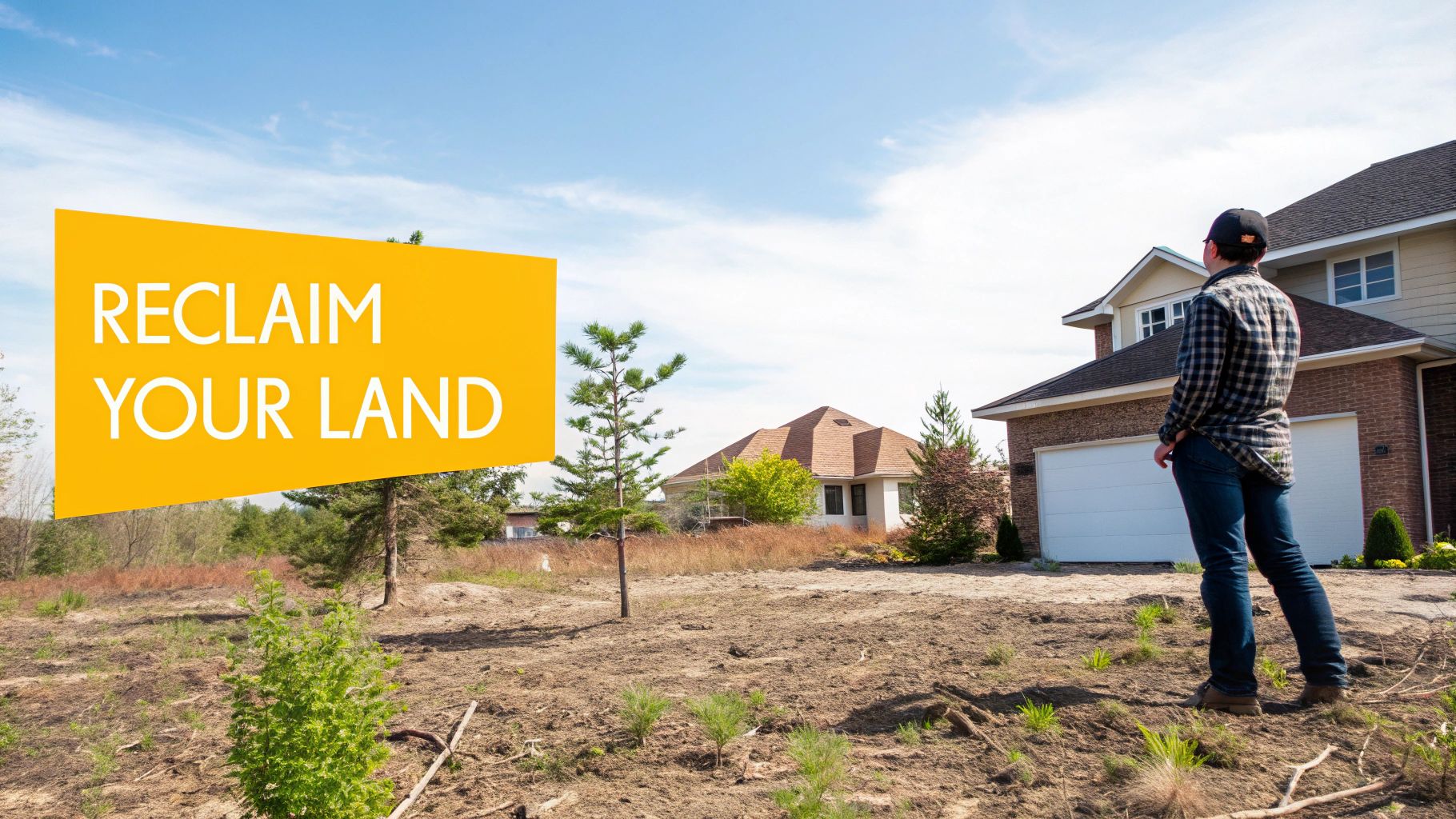 A forestry mulcher clearing a dense area of brush and small trees, turning it into a layer of mulch.