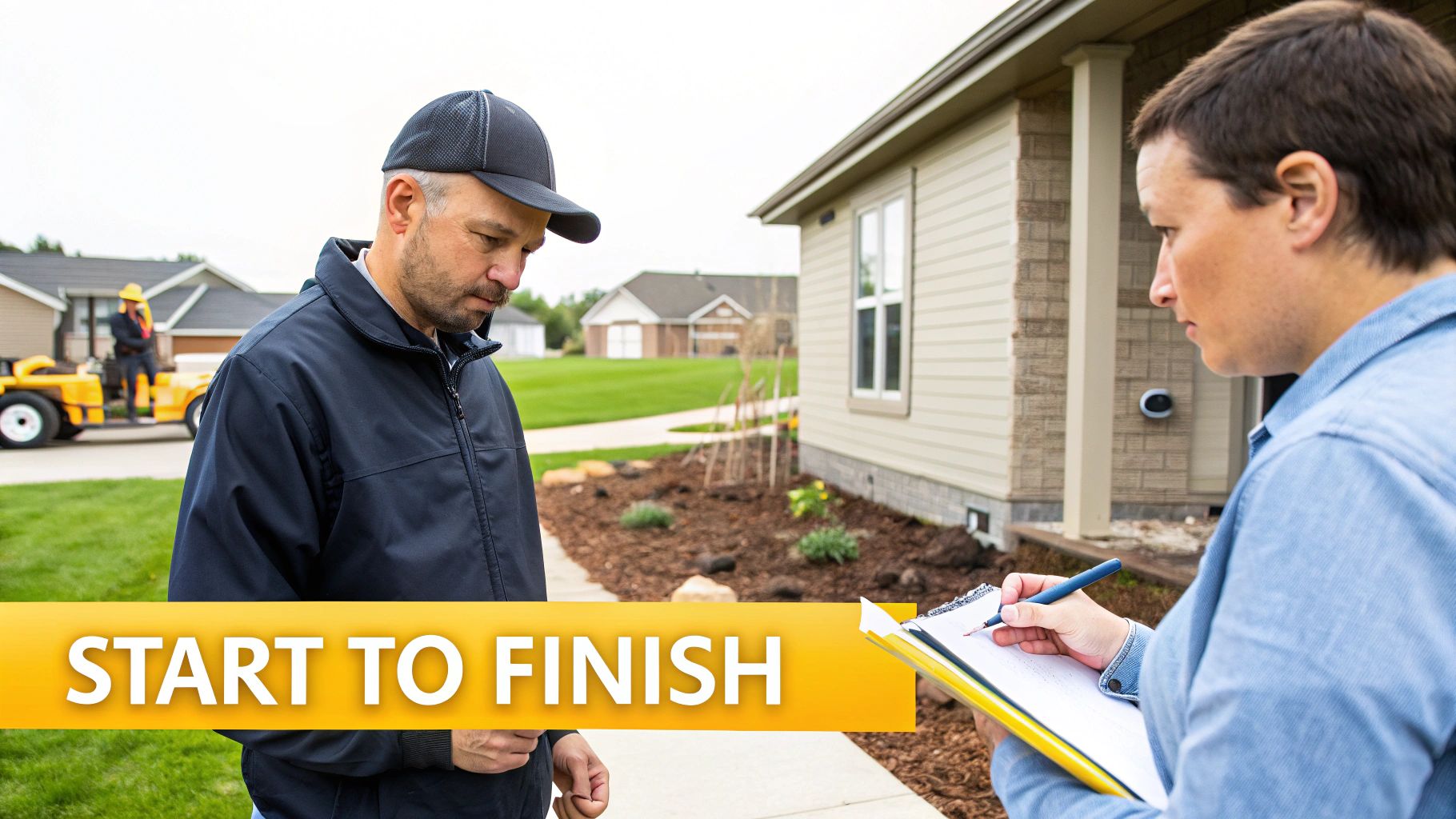 A professional crew using specialized machinery to clear overgrown land, showcasing the process.