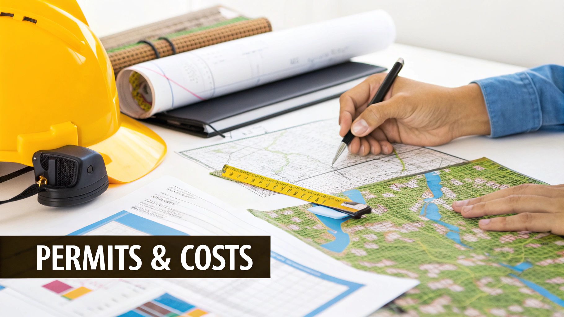 A professional land clearing crew working with heavy machinery in a residential area of Central Florida.