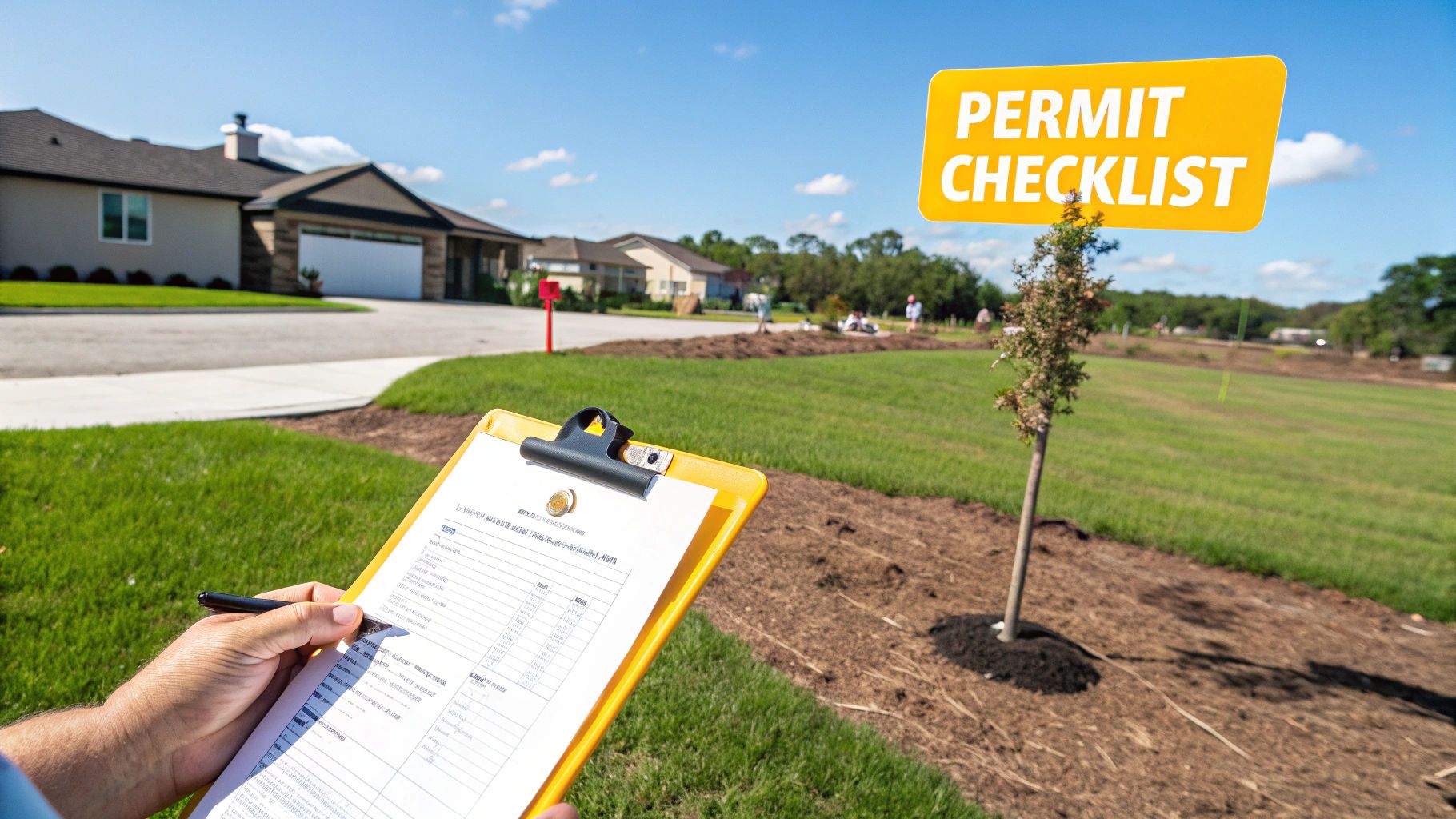 A sign nailed to a tree that reads 'Protected Gopher Tortoise Habitat, Permit Required for Land Clearing or Construction', emphasizing the importance of environmental regulations in Florida land management.