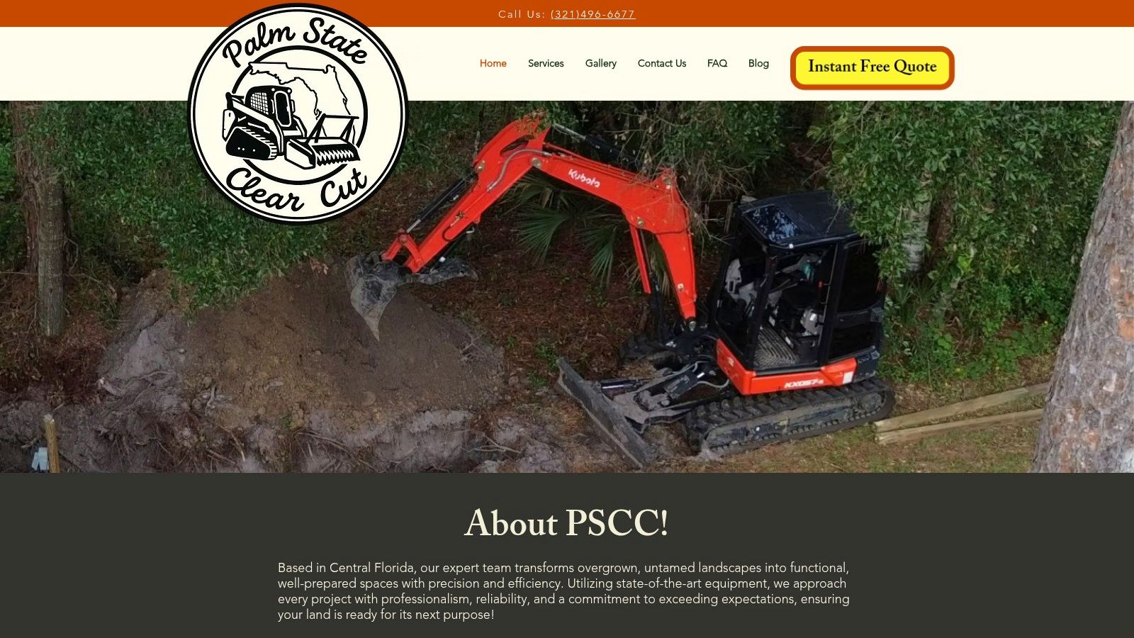 A forestry mulcher clearing dense brush and trees on a property.