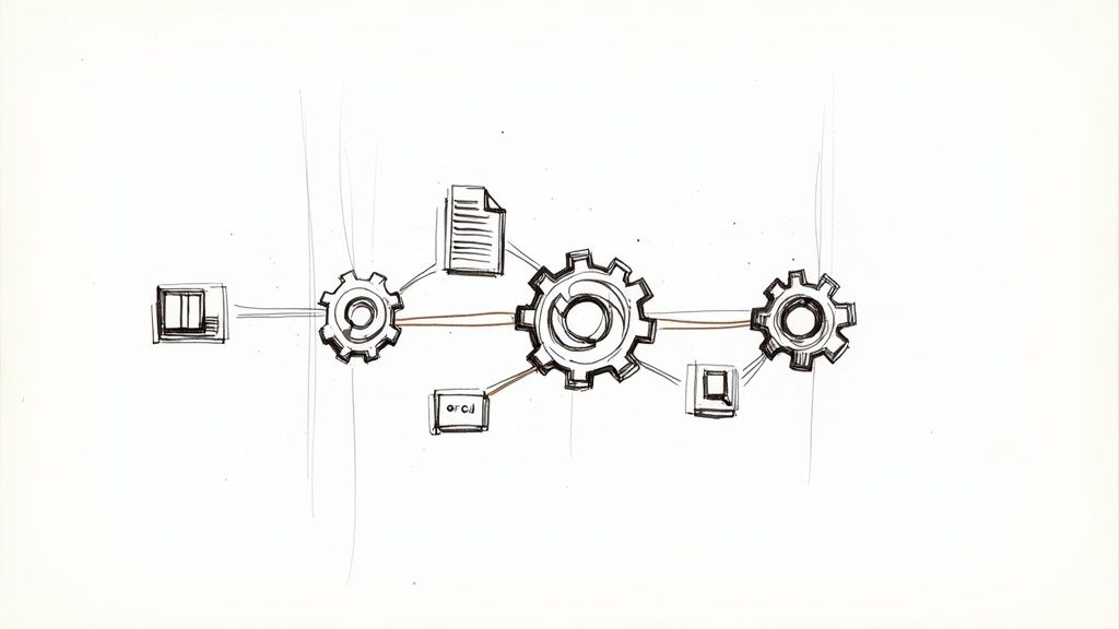 Automated tasks and scripts on a laptop screen