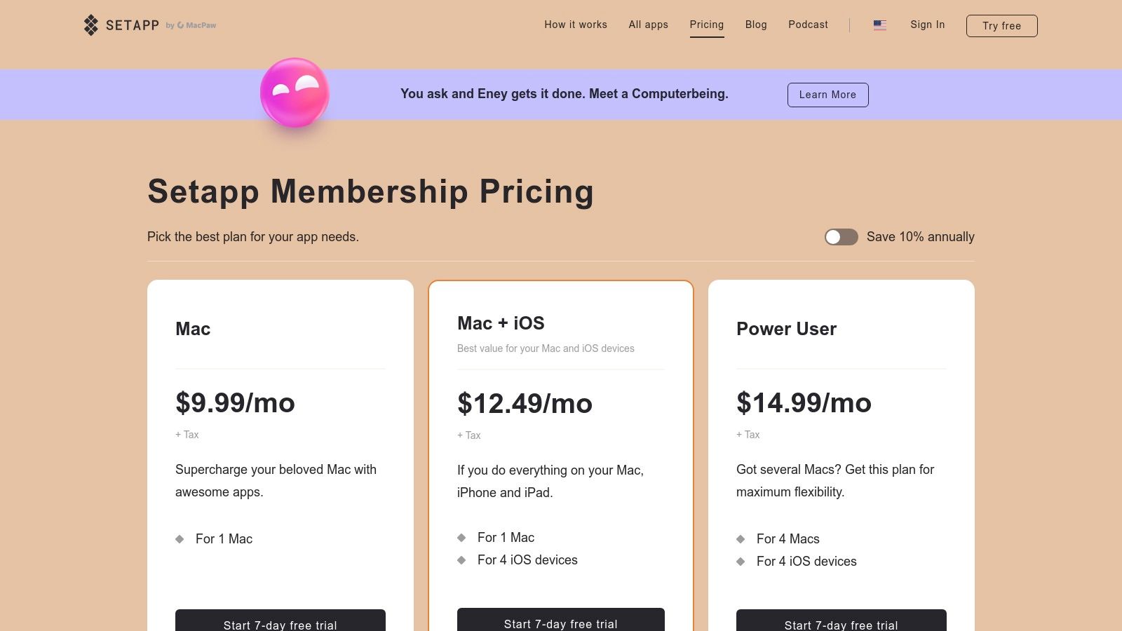 Setapp (Mac + iOS app bundle)