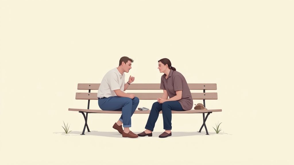 A person holding the hands of a loved one for comfort.