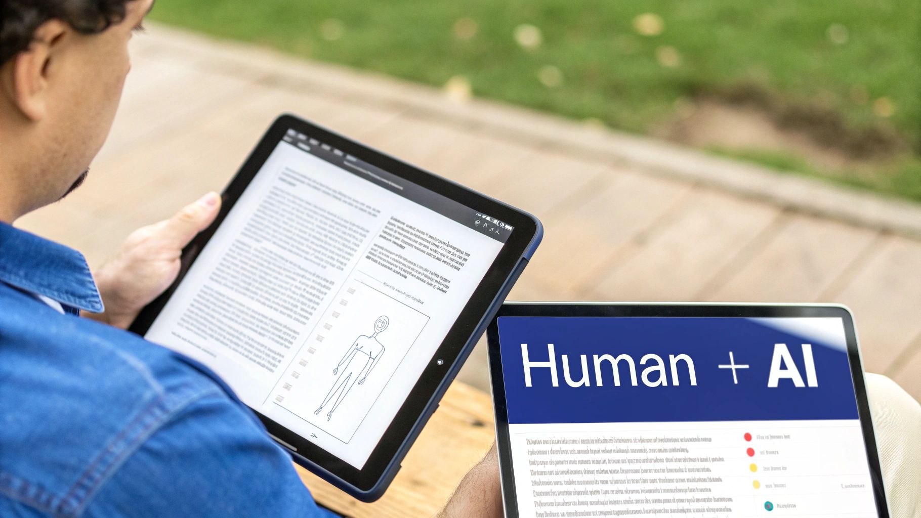 Team reviewing AI drafts