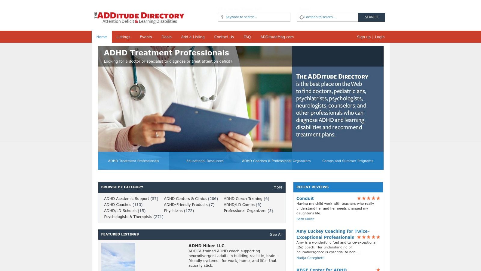 ADDitude (Support-Group and Services Directory)