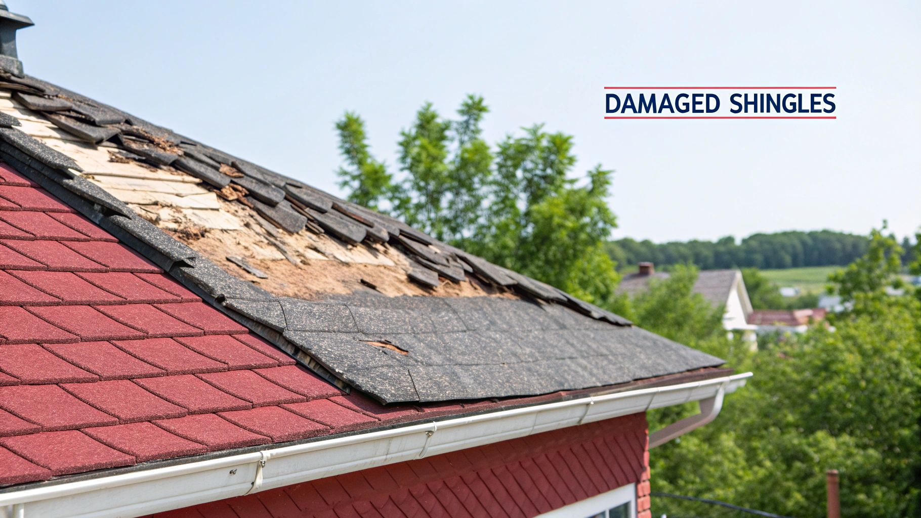 Damaged or Missing Shingles from Leaky roof