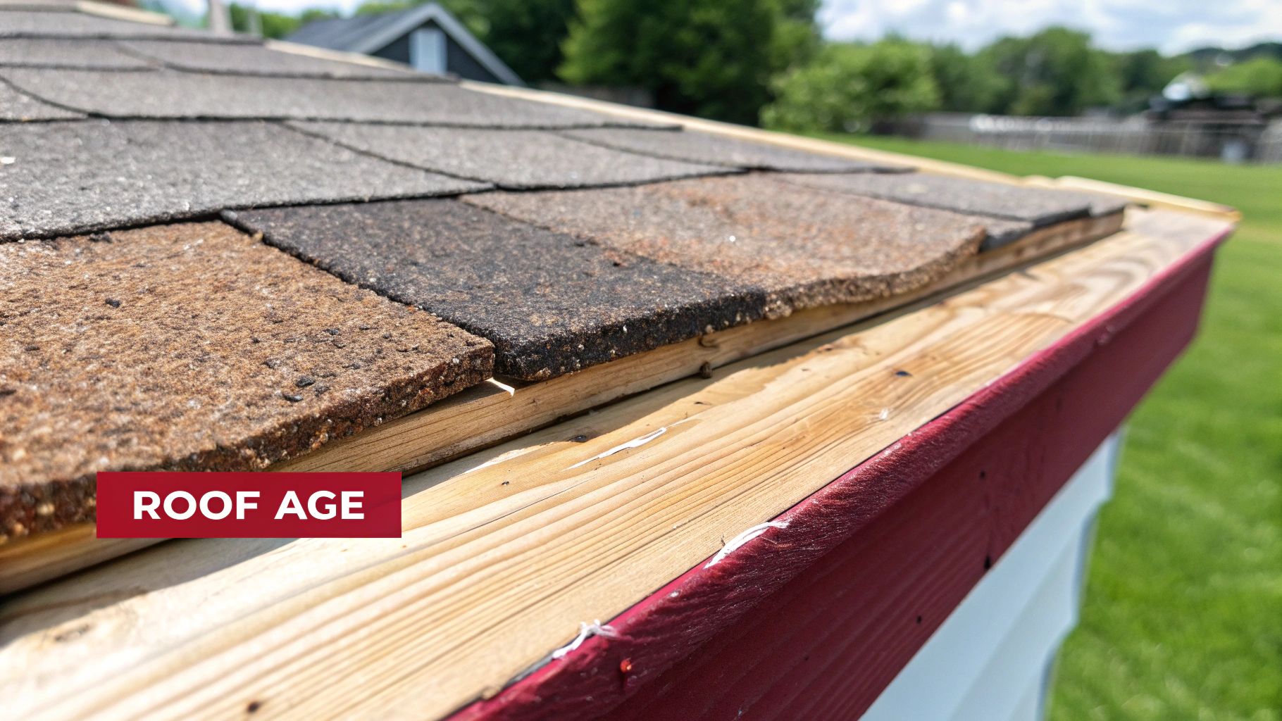 An aging roof showing signs of wear