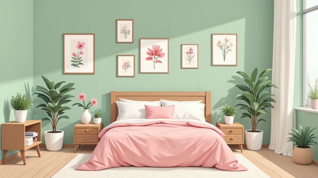 Sage Green and Pink Harmony
