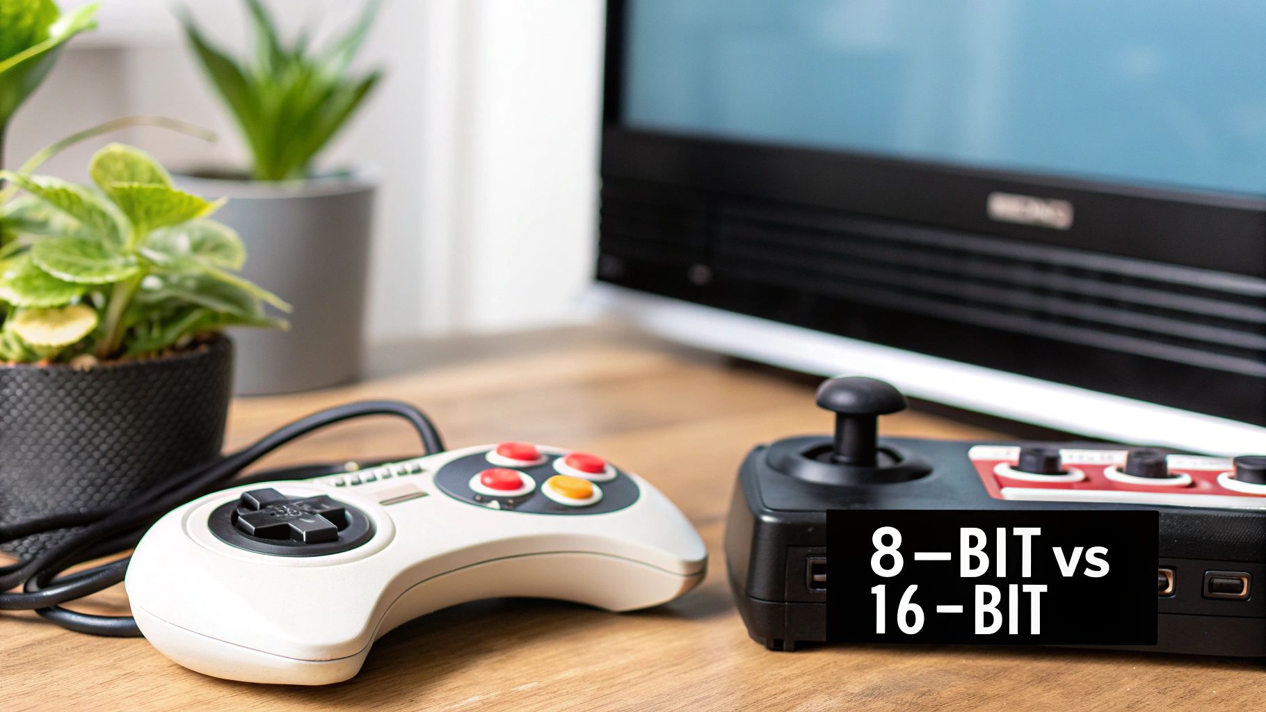 Classic NES and Sega Genesis controllers side by side.